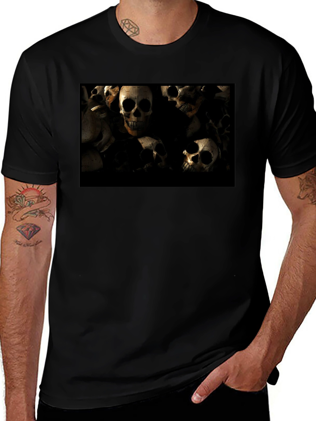 Skull Pile Graphic T-Shirt