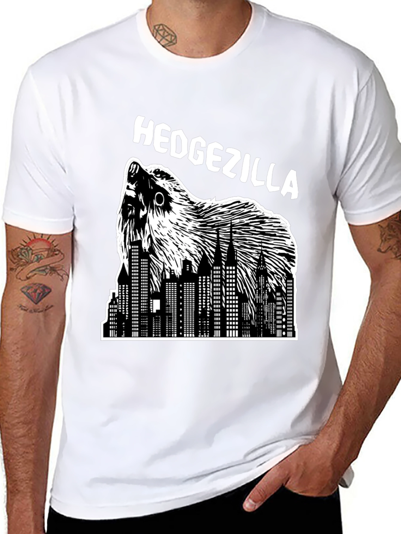 Hedgezilla Black Graphic T-Shirt