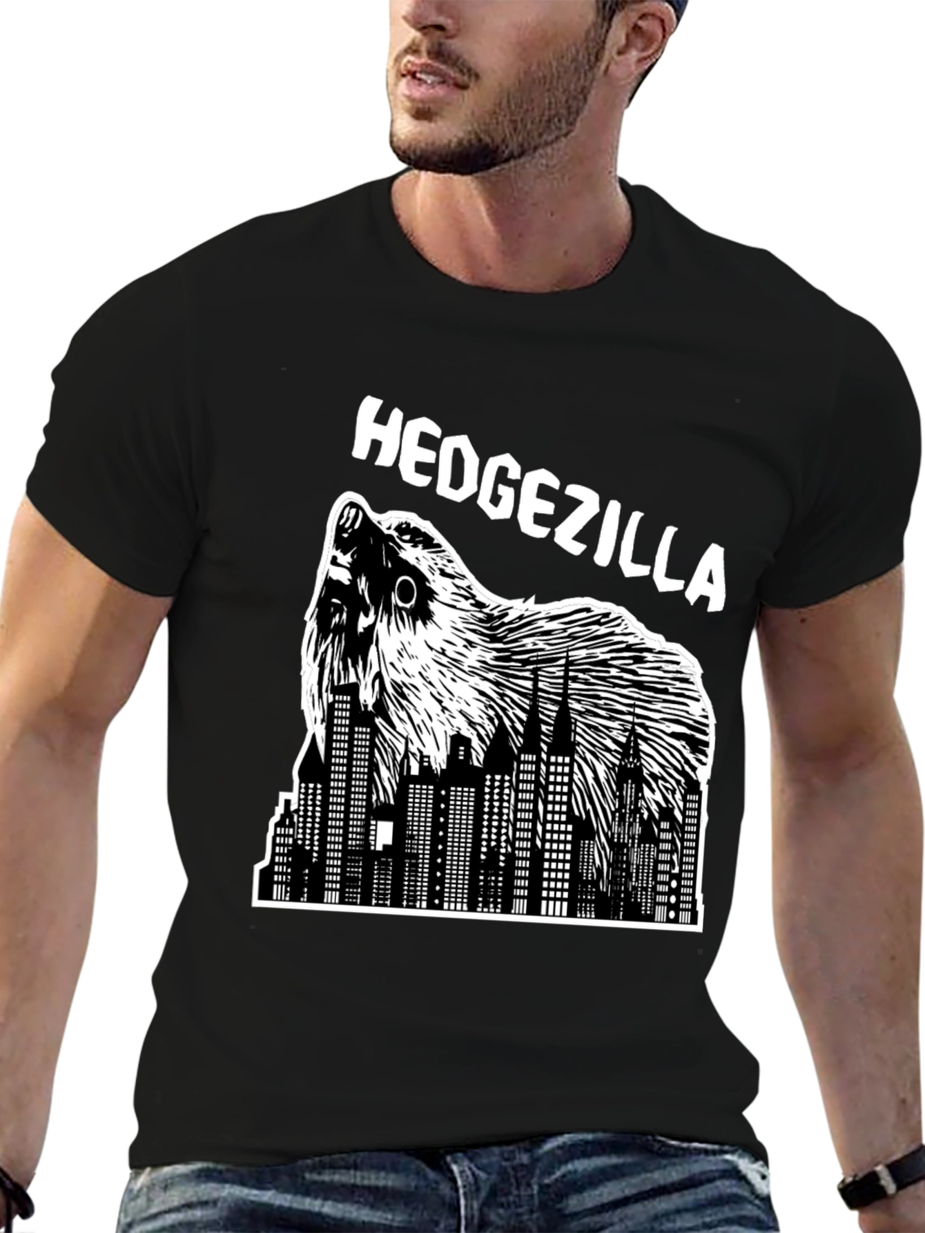 Hedgezilla Black Graphic T-Shirt
