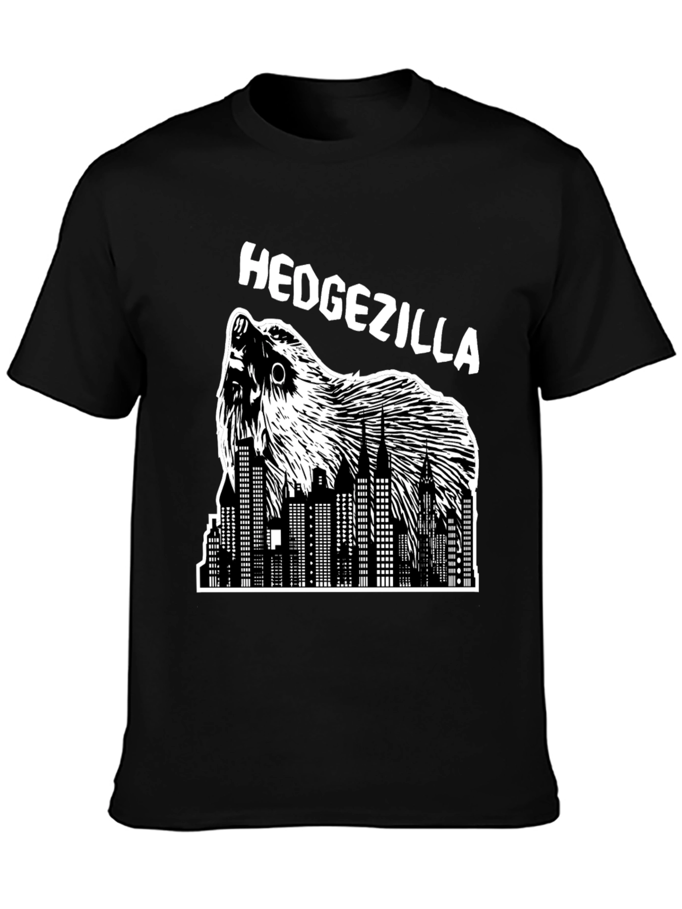 Hedgezilla Black Graphic T-Shirt