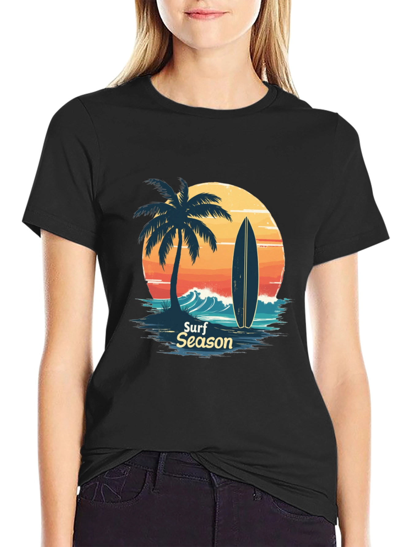 Surf Season Graphic Tee - Mens Black T-Shirt
