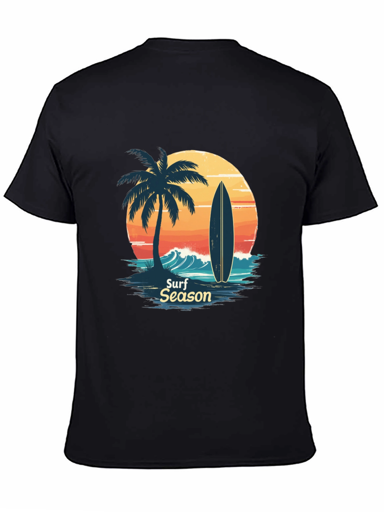 Surf Season Graphic Tee - Mens Black T-Shirt