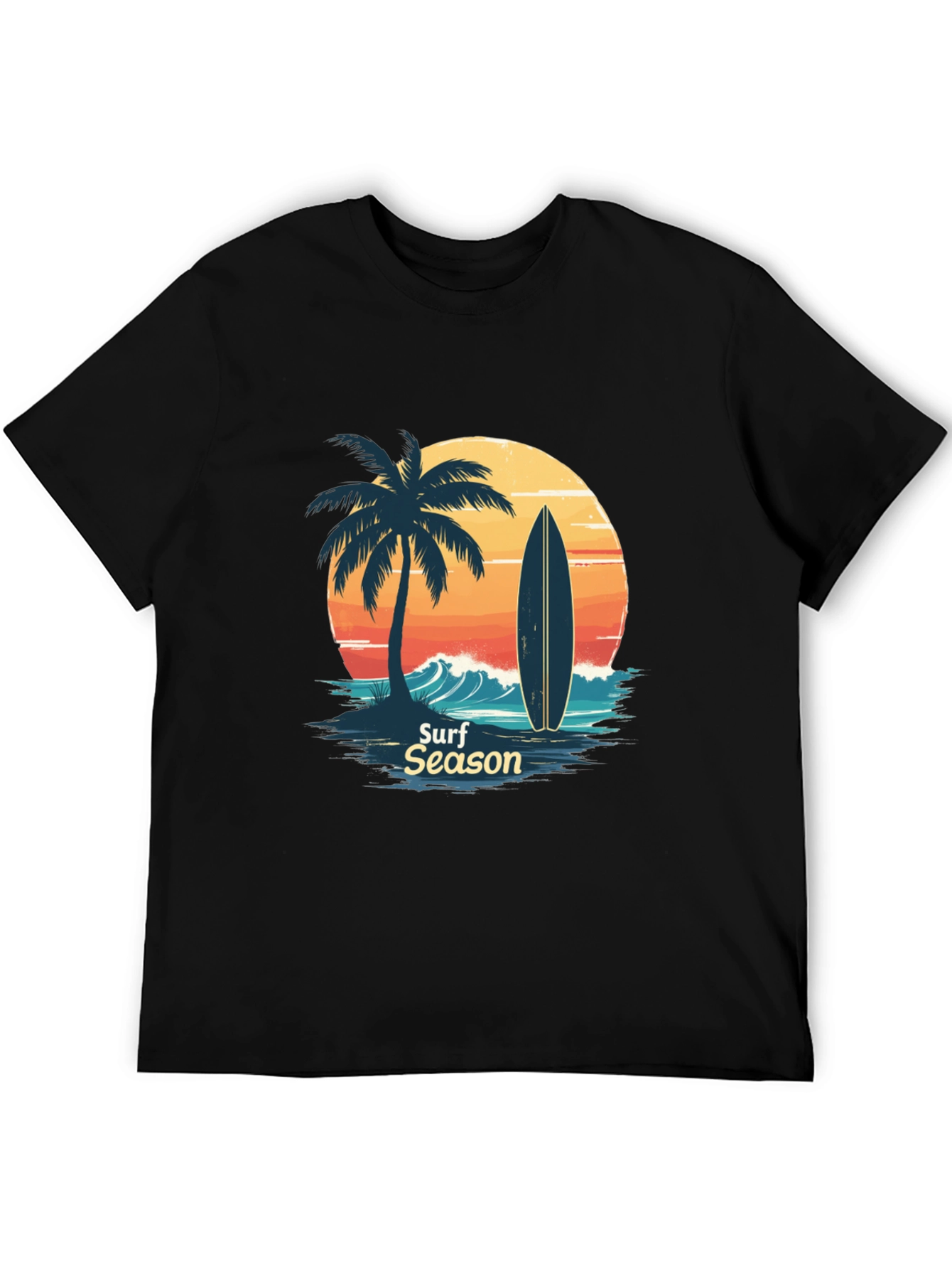 Surf Season Graphic Tee - Mens Black T-Shirt