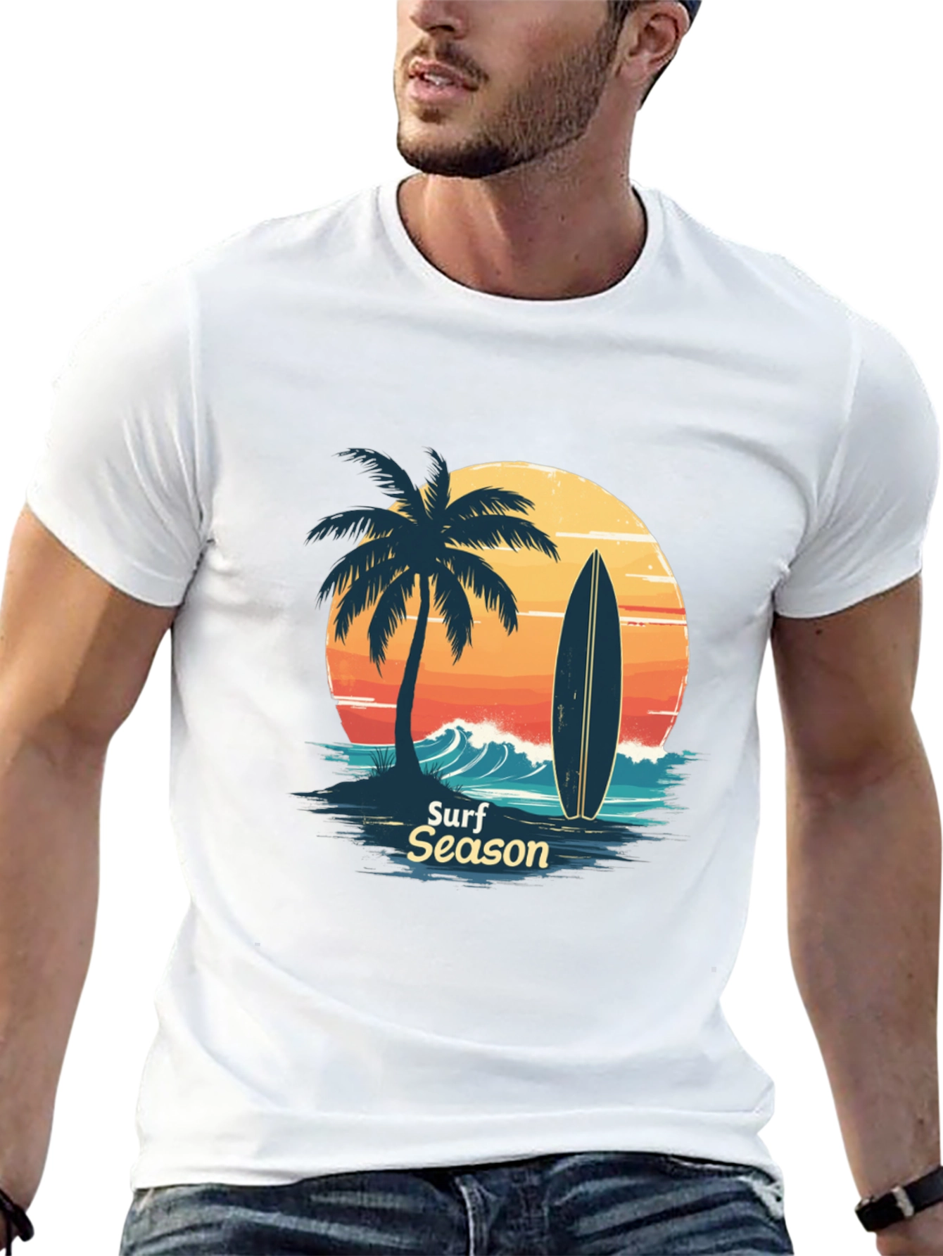 Surf Season Graphic Tee - Mens Black T-Shirt