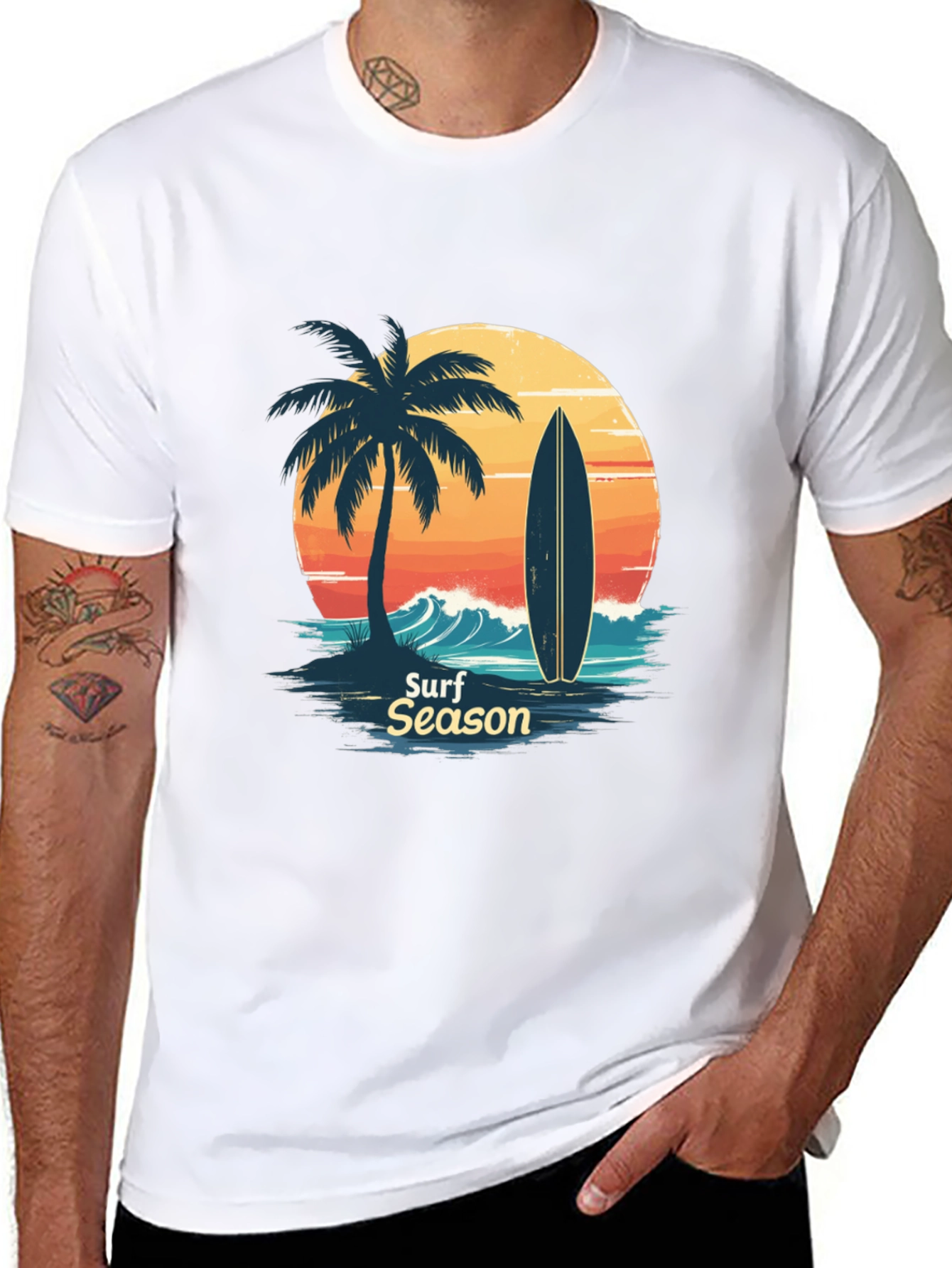 Surf Season Graphic Tee - Mens Black T-Shirt