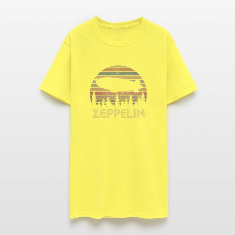 Zeppelin Retro Sunset 70s 80s Distressed Dirigible