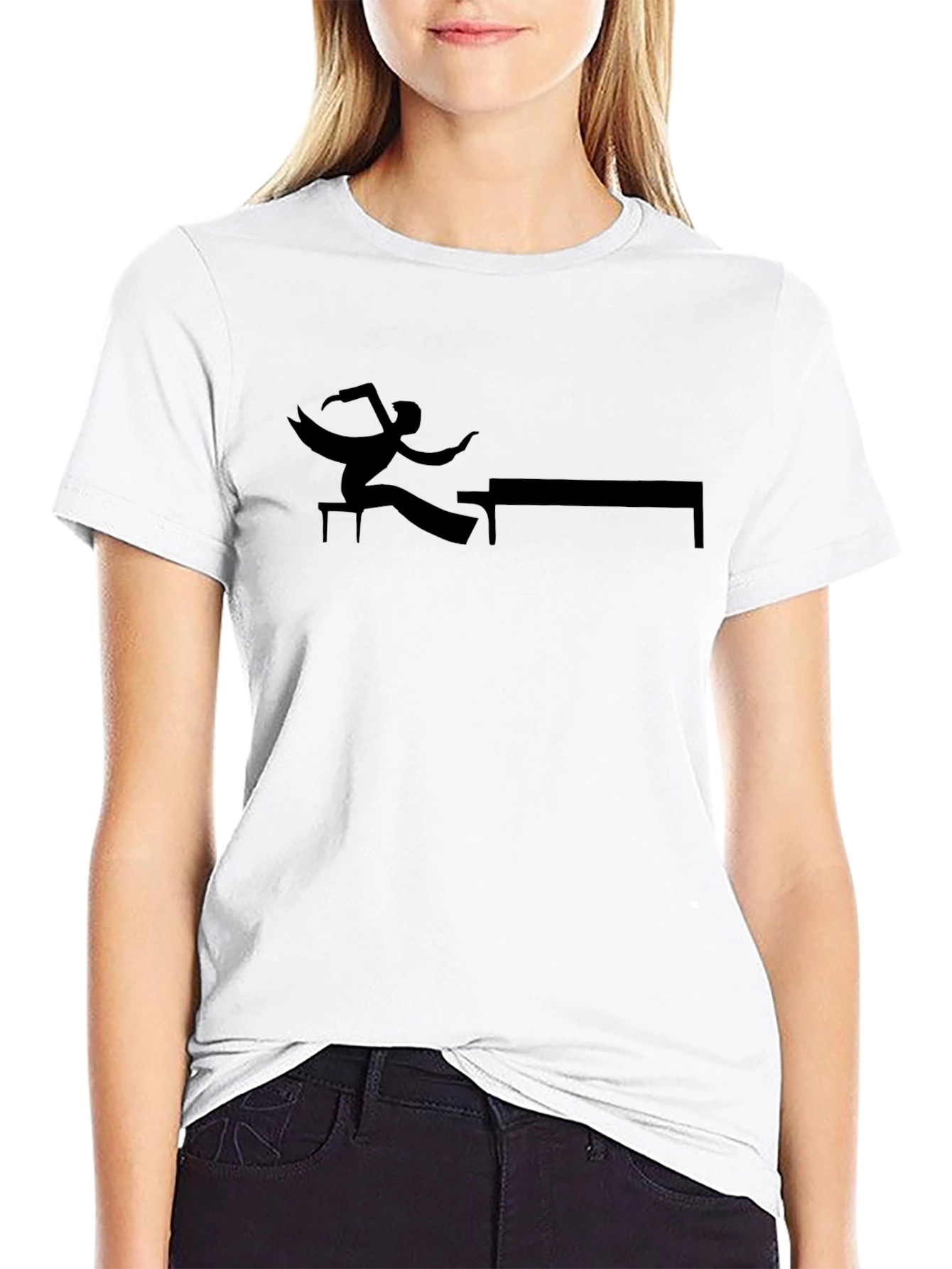 Silhouette Piano T-Shirt - Black Graphic Tee