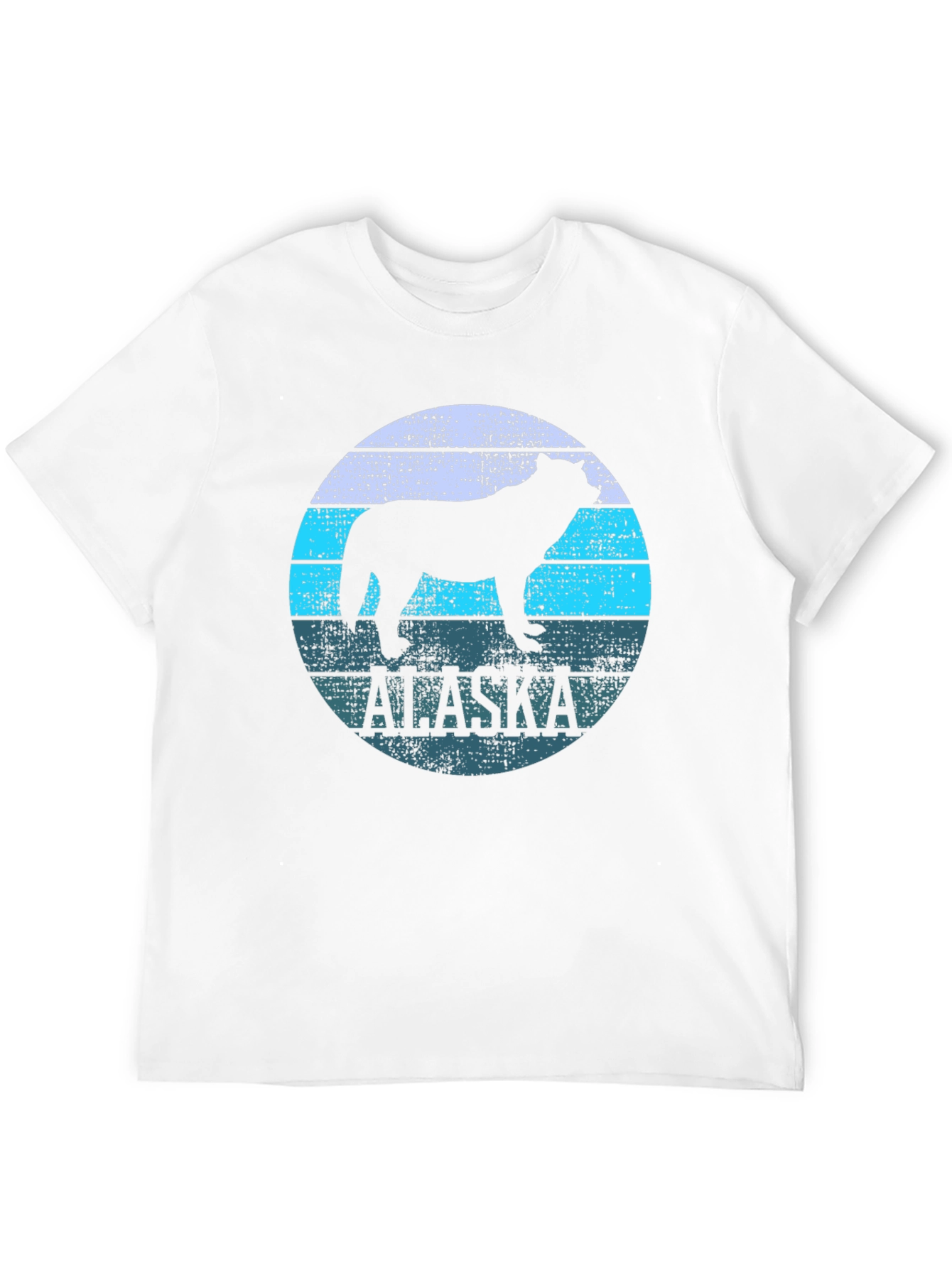 Alaska Wolf Graphic Print Black T-Shirt