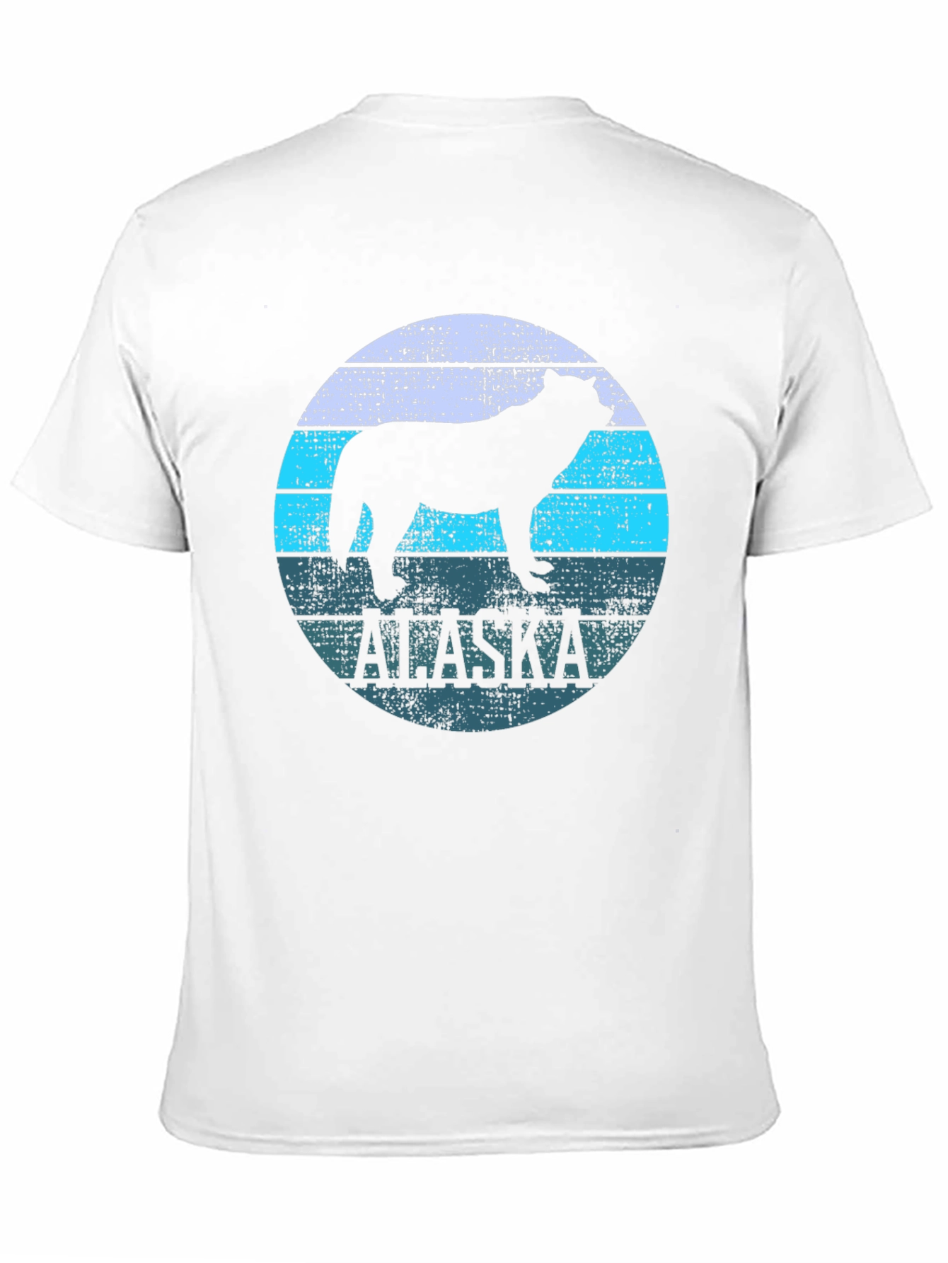 Alaska Wolf Graphic Print Black T-Shirt