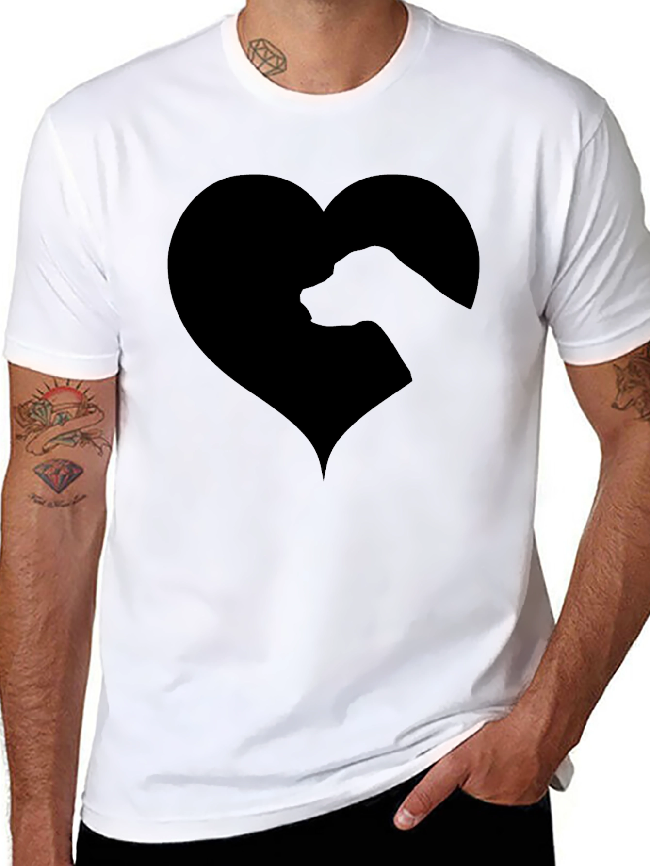 Dog Lover Black Heart T-Shirt