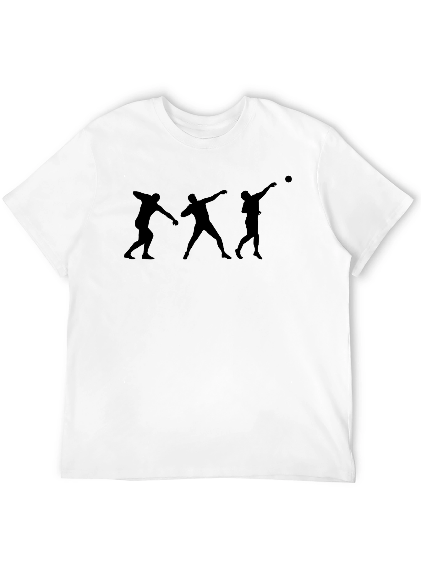 Shot Put Silhouette Graphic Tee - Black Cotton T-Shirt