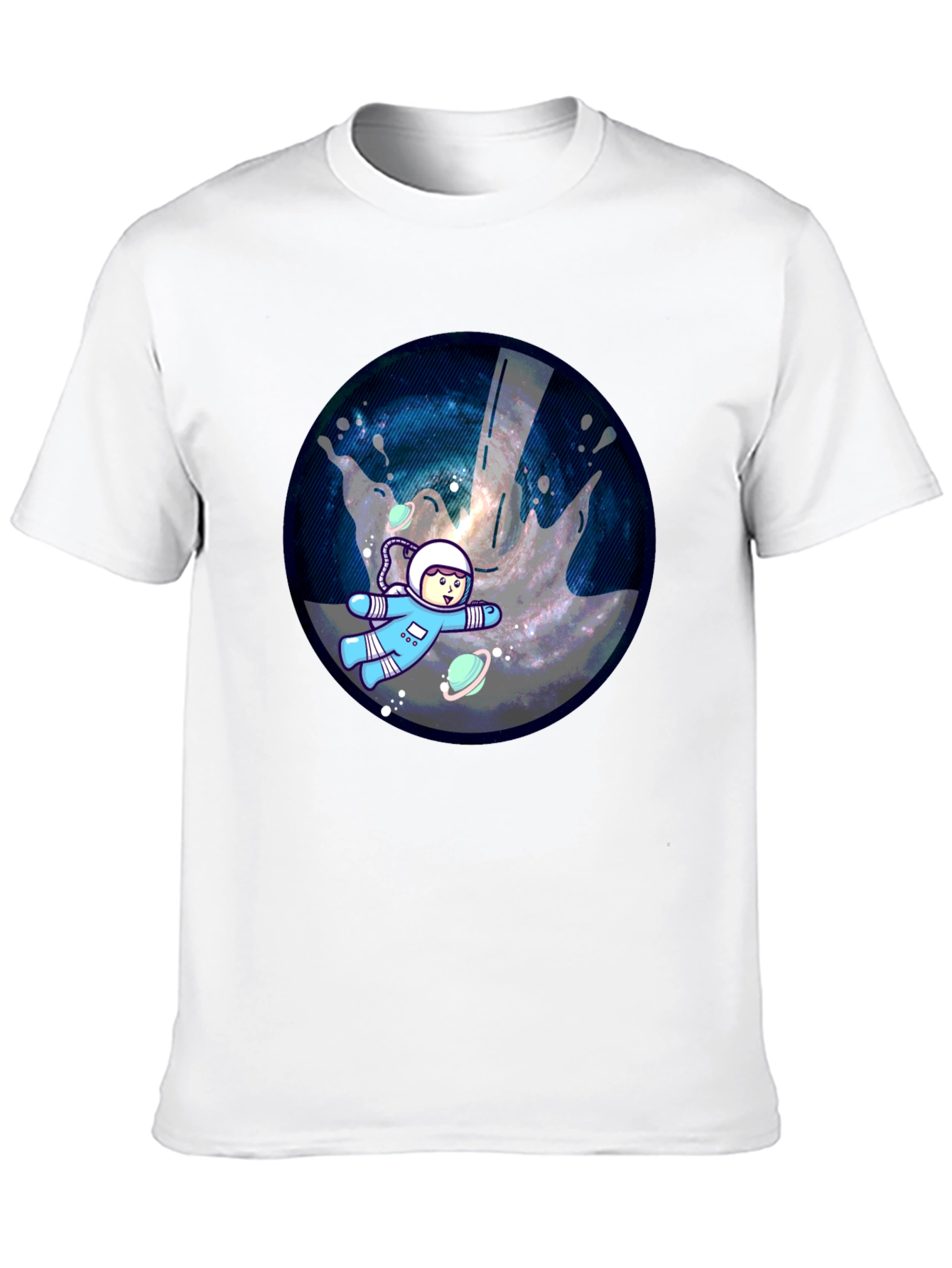 Cosmic Astronaut Graphic T-Shirt - Black