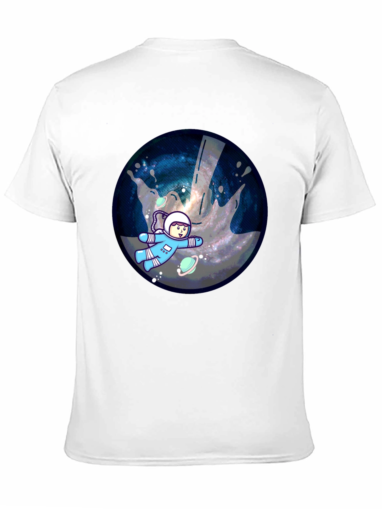 Cosmic Astronaut Graphic T-Shirt - Black
