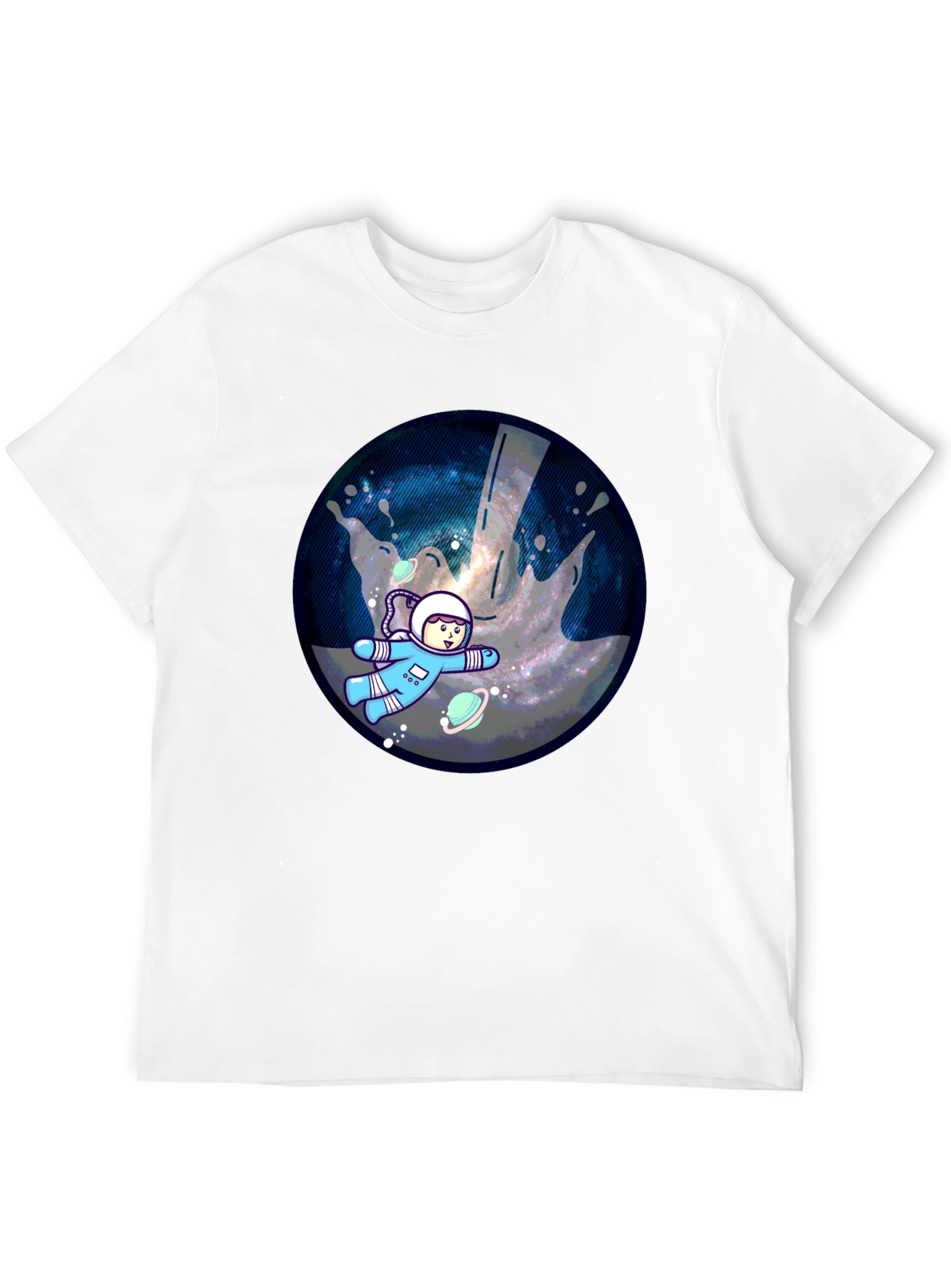 Cosmic Astronaut Graphic T-Shirt - Black