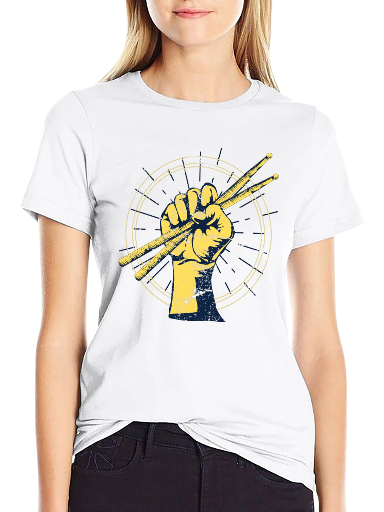 Drummer Fist Graphic Tee - Music Lovers T-Shirt
