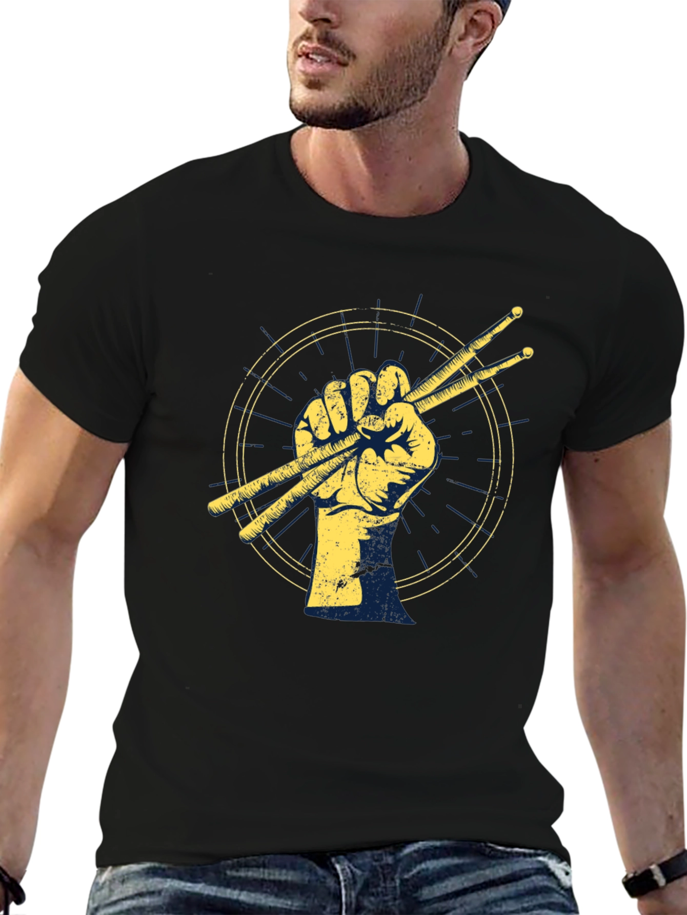Drummer Fist Graphic Tee - Music Lovers T-Shirt