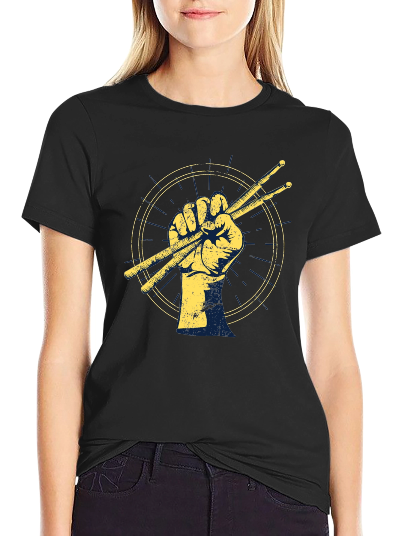 Drummer Fist Graphic Tee - Music Lovers T-Shirt