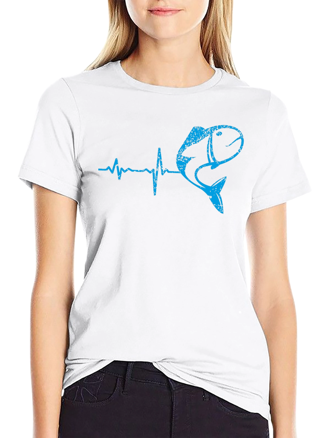 Fishing Heartbeat T-Shirt - Bass Fisherman Tee