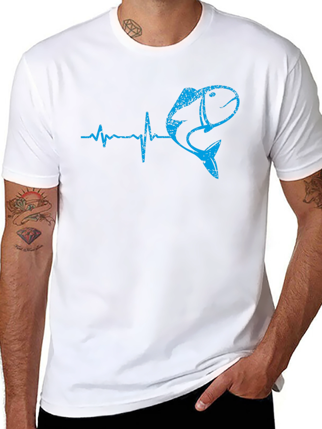 Fishing Heartbeat T-Shirt - Bass Fisherman Tee