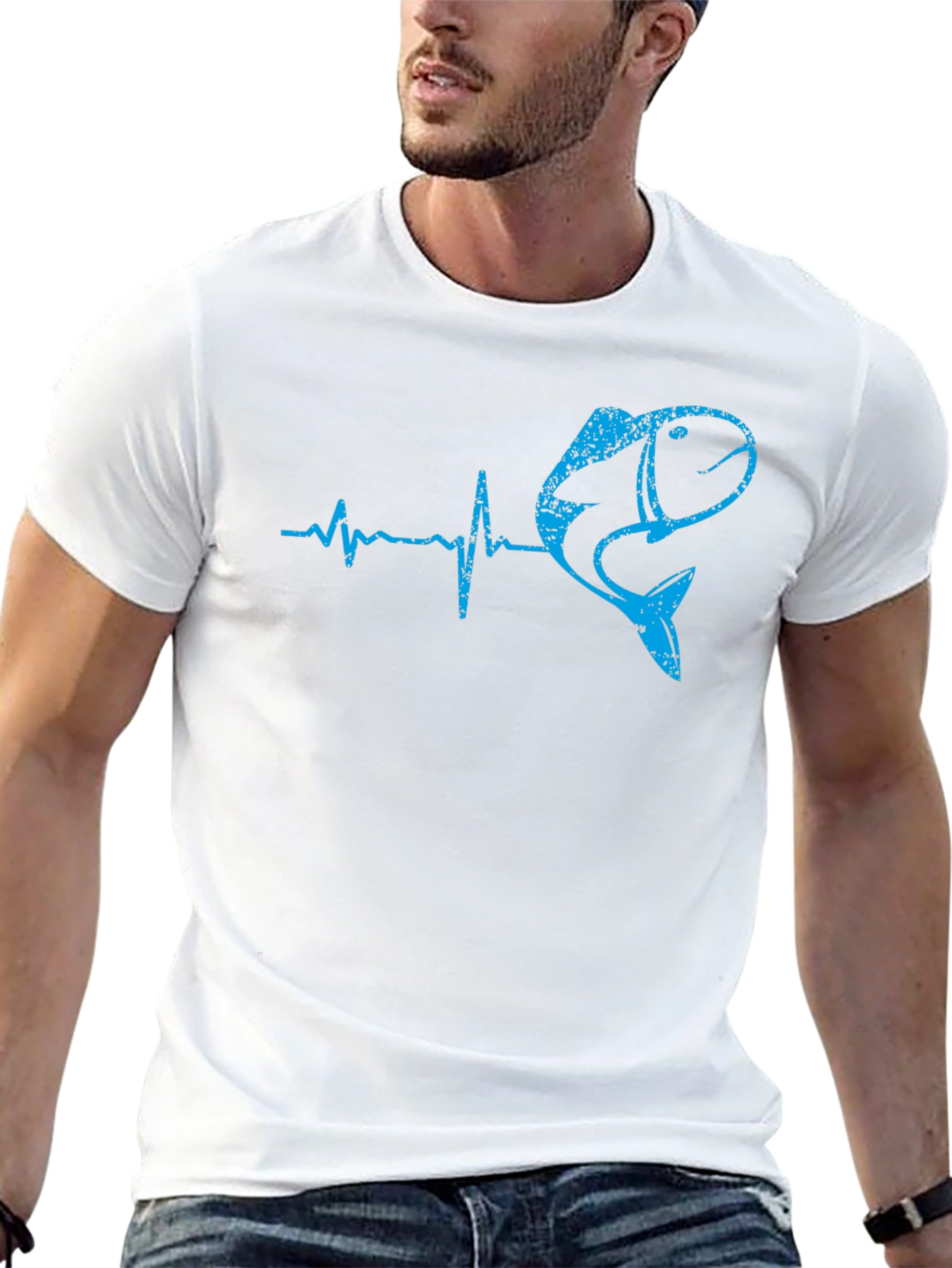 Fishing Heartbeat T-Shirt - Bass Fisherman Tee