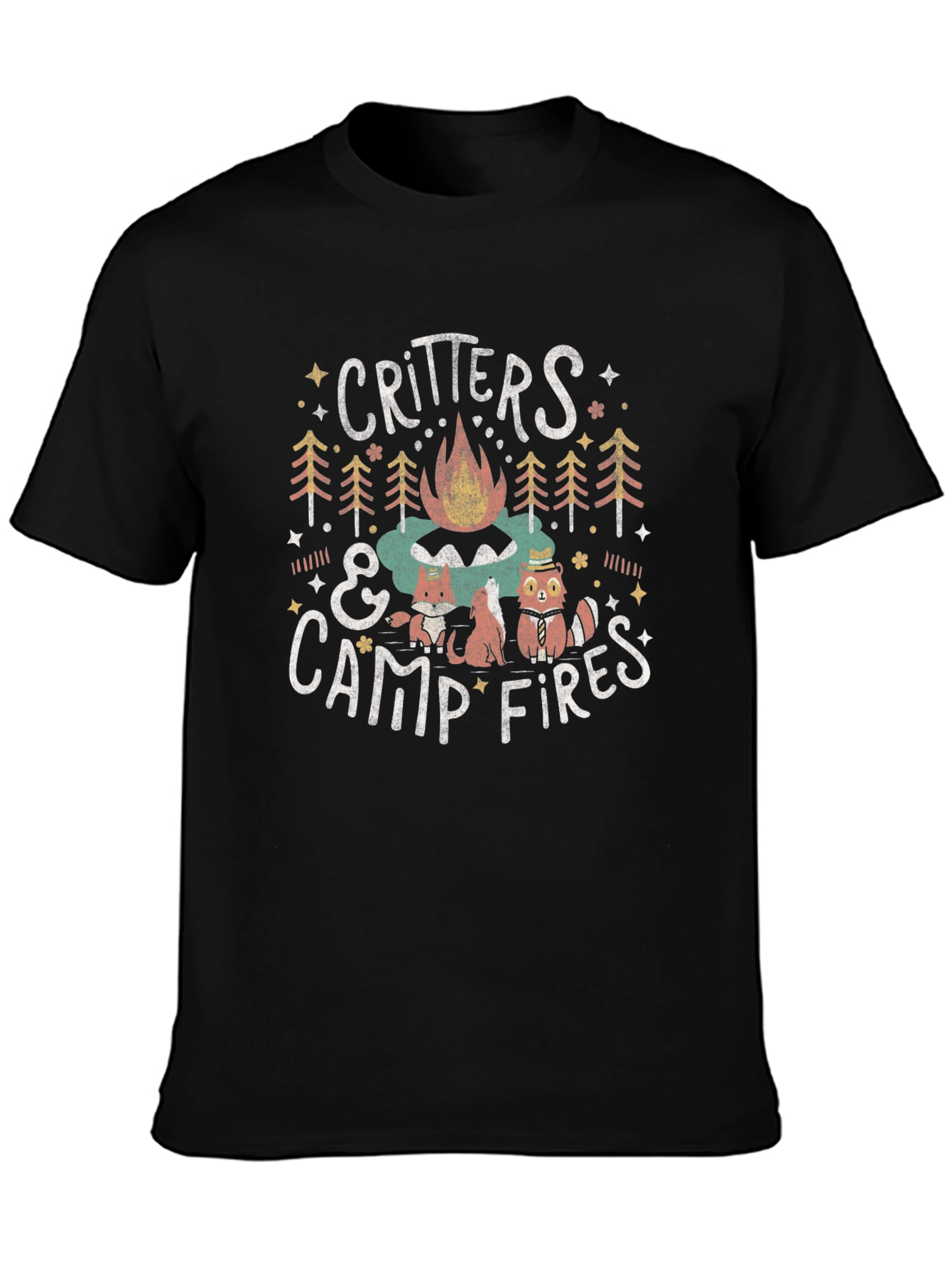 Critters & Campfires Graphic T-Shirt - Cozy Camping Style