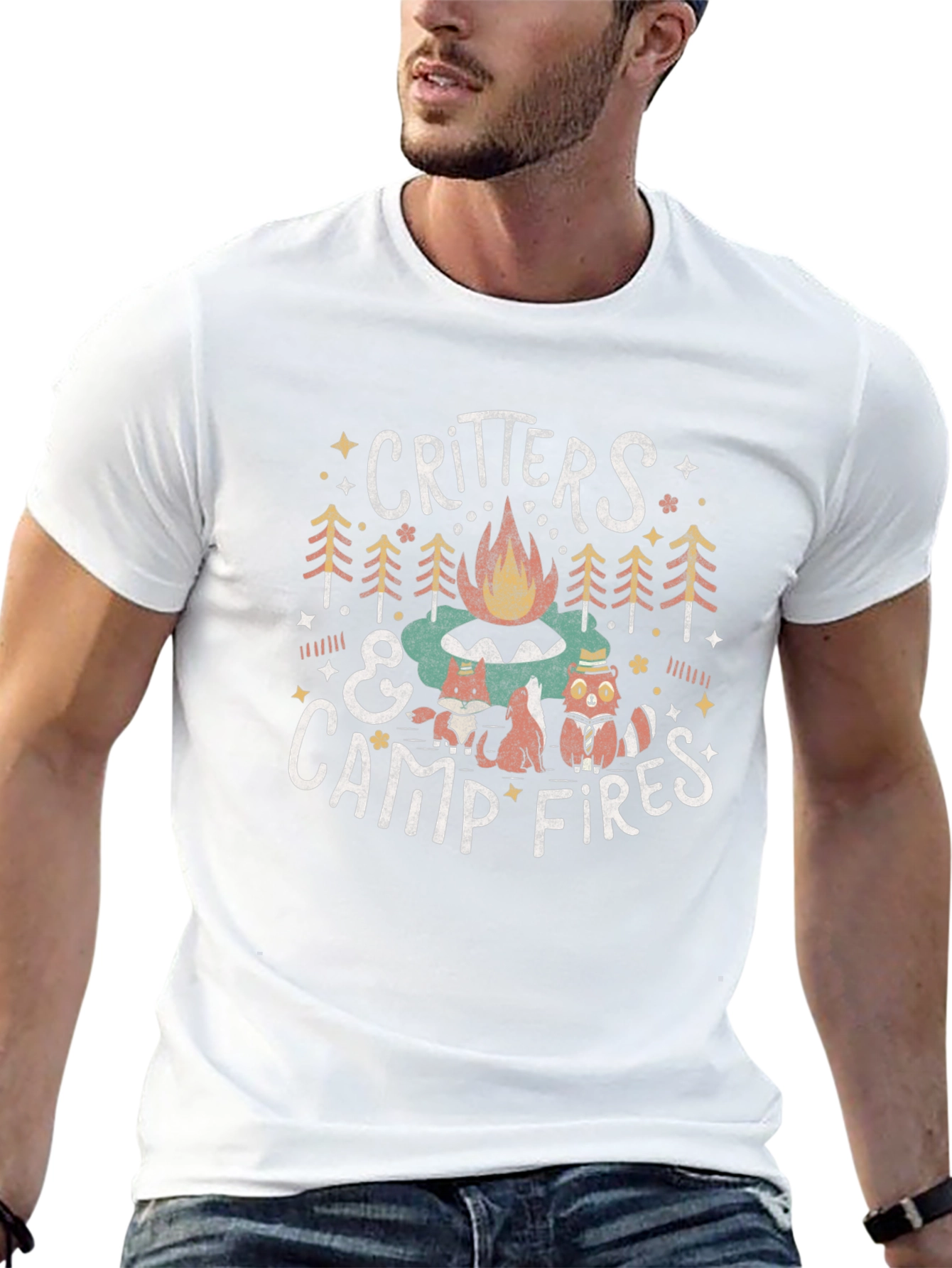Critters & Campfires Graphic T-Shirt - Cozy Camping Style