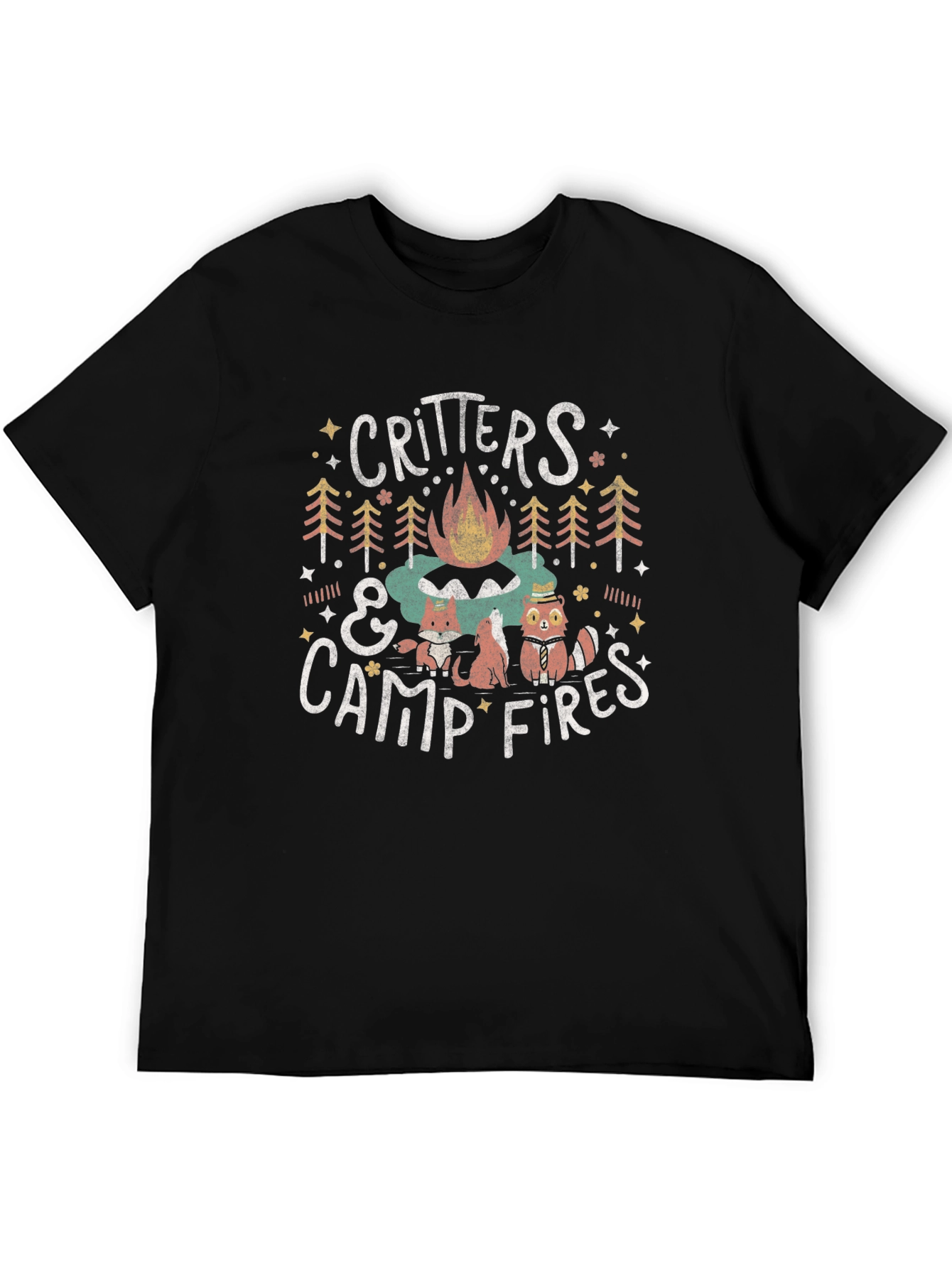 Critters & Campfires Graphic T-Shirt - Cozy Camping Style
