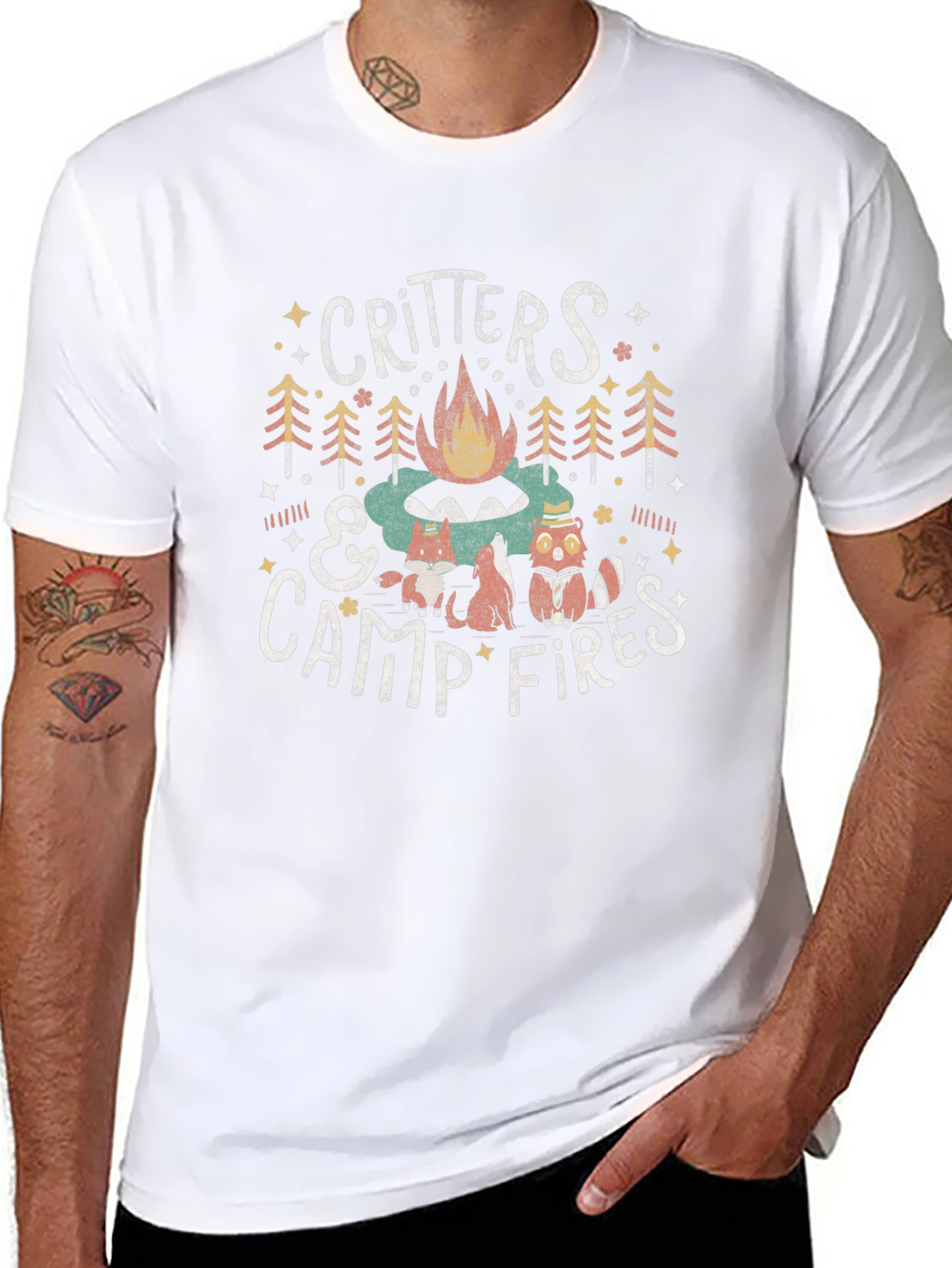 Critters & Campfires Graphic T-Shirt - Cozy Camping Style