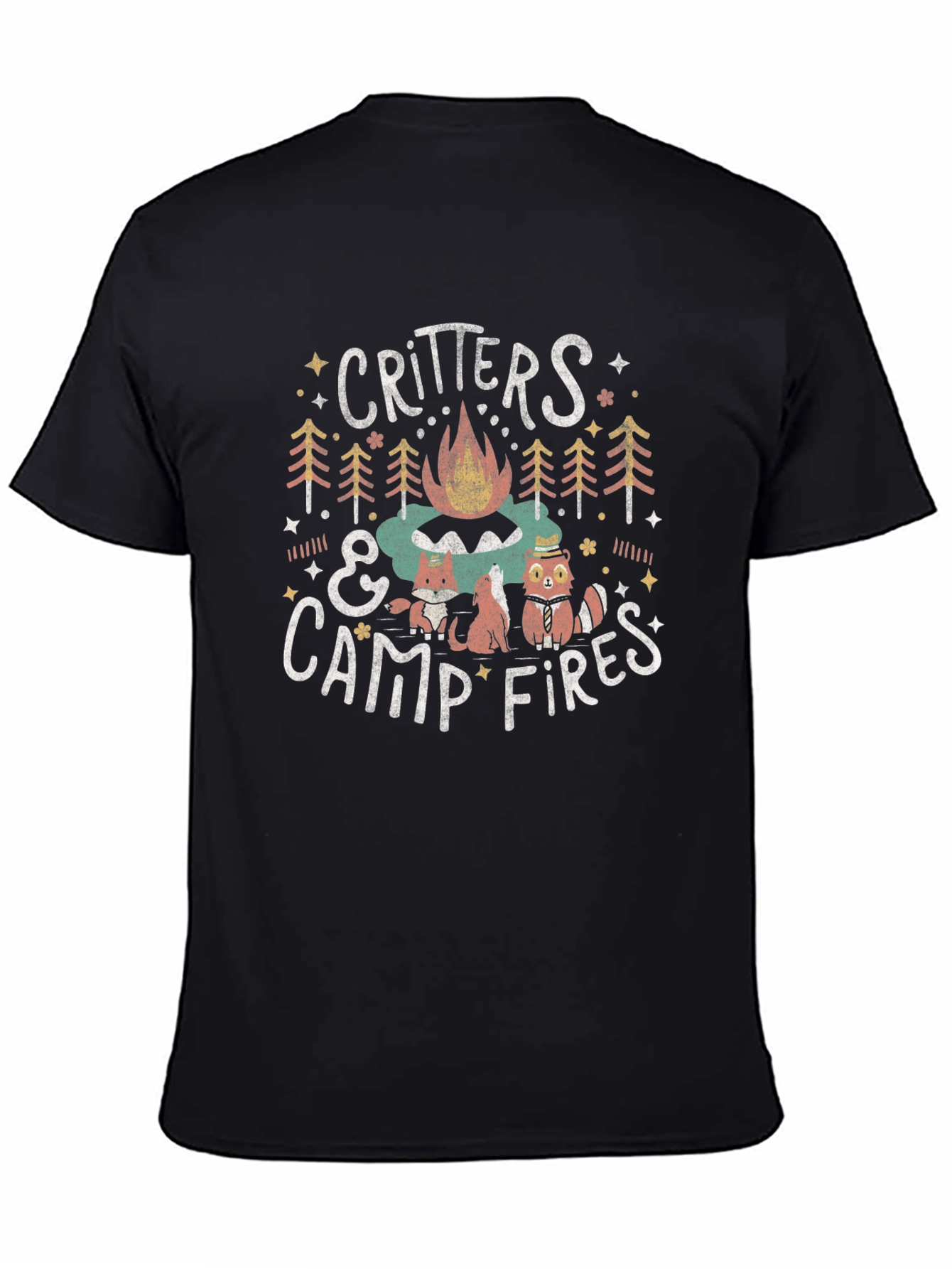 Critters & Campfires Graphic T-Shirt - Cozy Camping Style