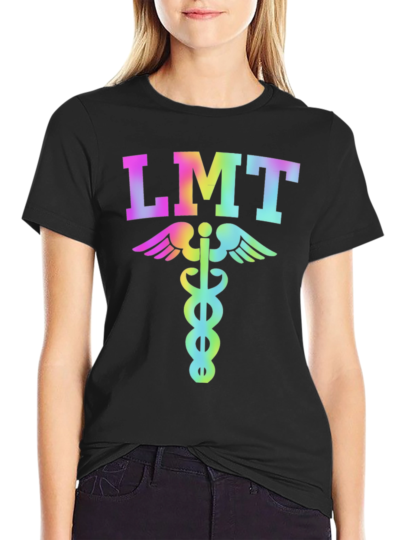 LMT Rainbow Caduceus T-Shirt - EMT Licensed Medical Tee