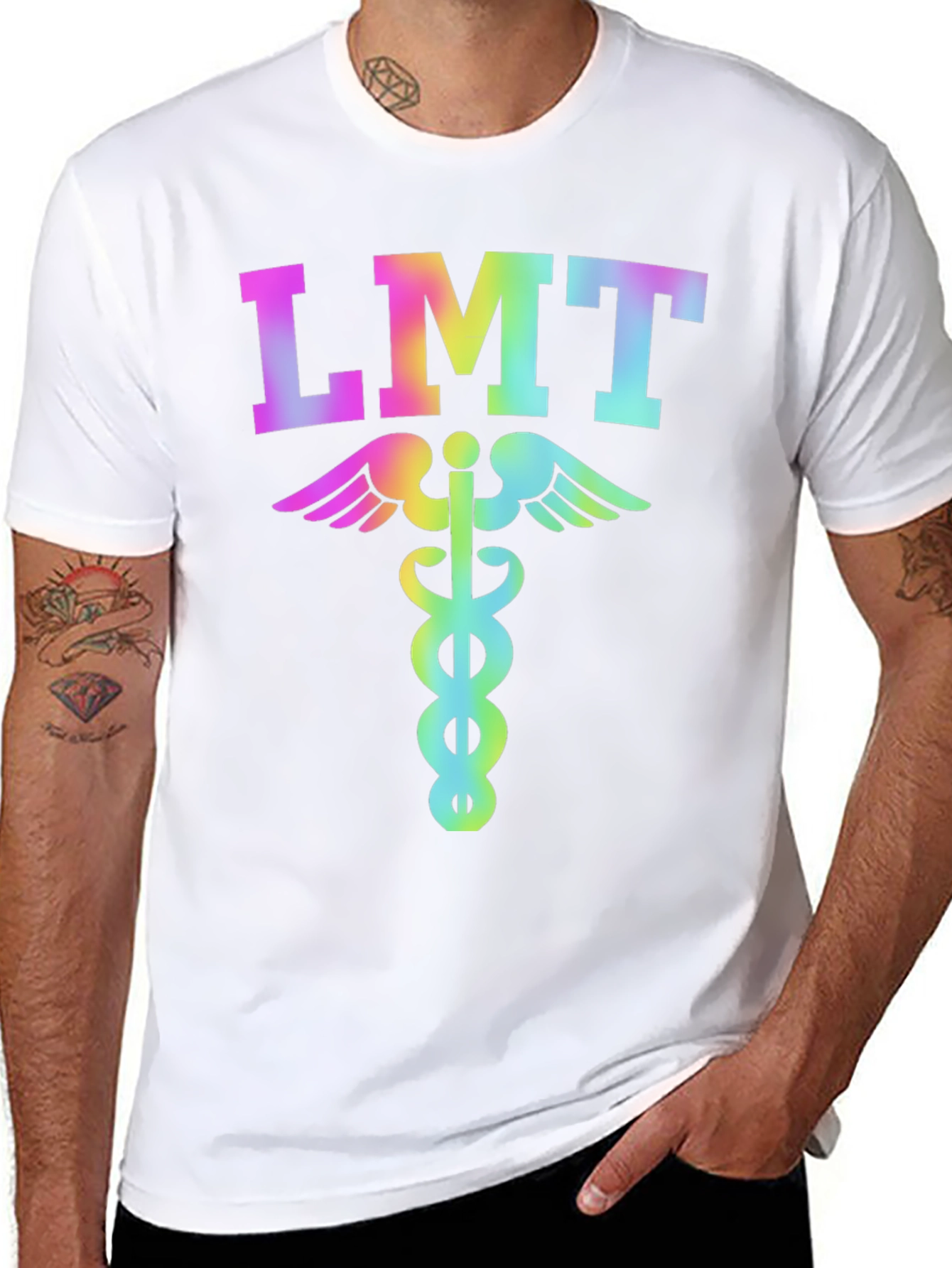 LMT Rainbow Caduceus T-Shirt - EMT Licensed Medical Tee