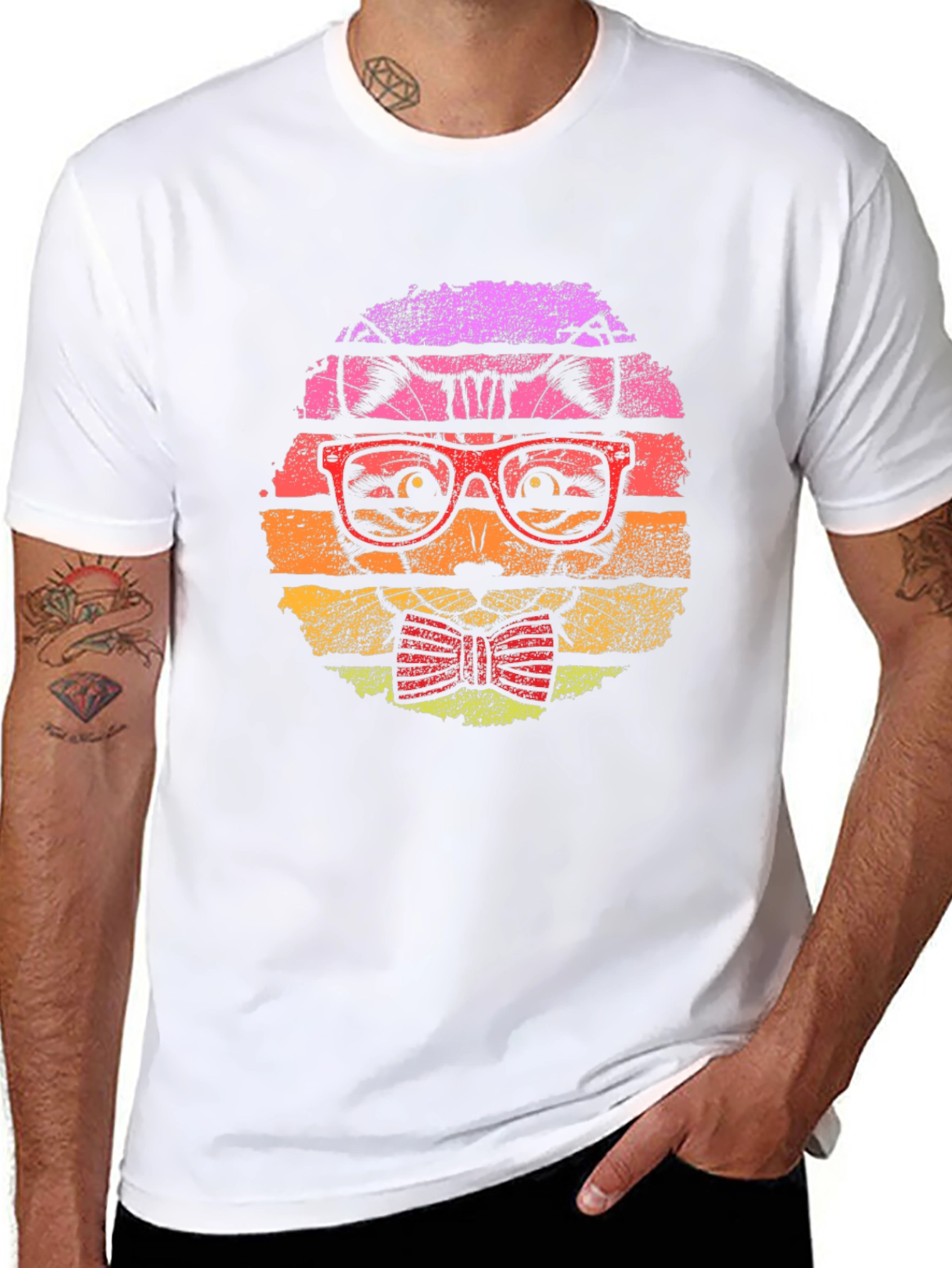 Retro Cat T-Shirt: Hipster Style for Cat Lovers
