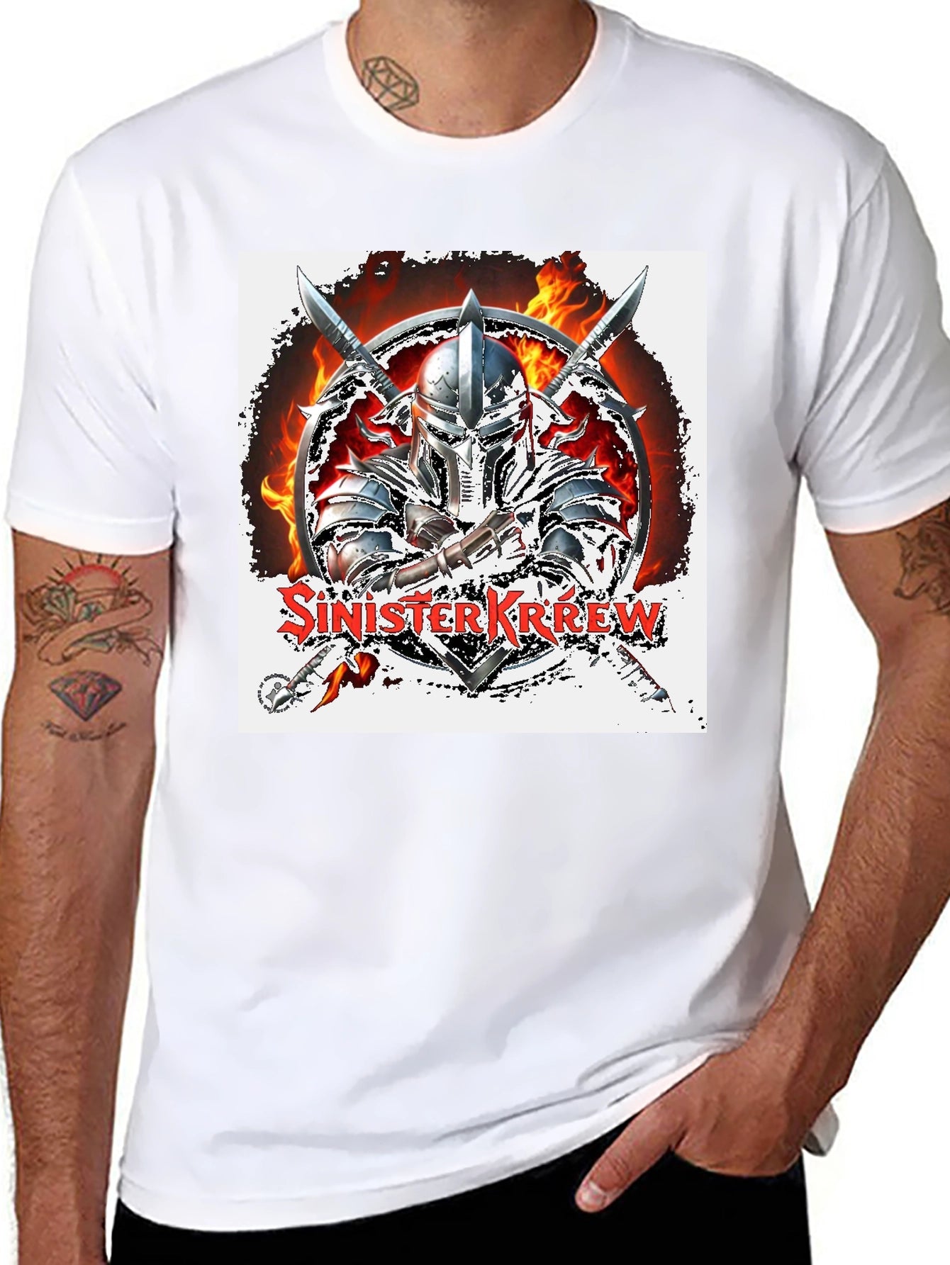 Sinister Krew Knight Graphic T-Shirt - Black Cotton Tee