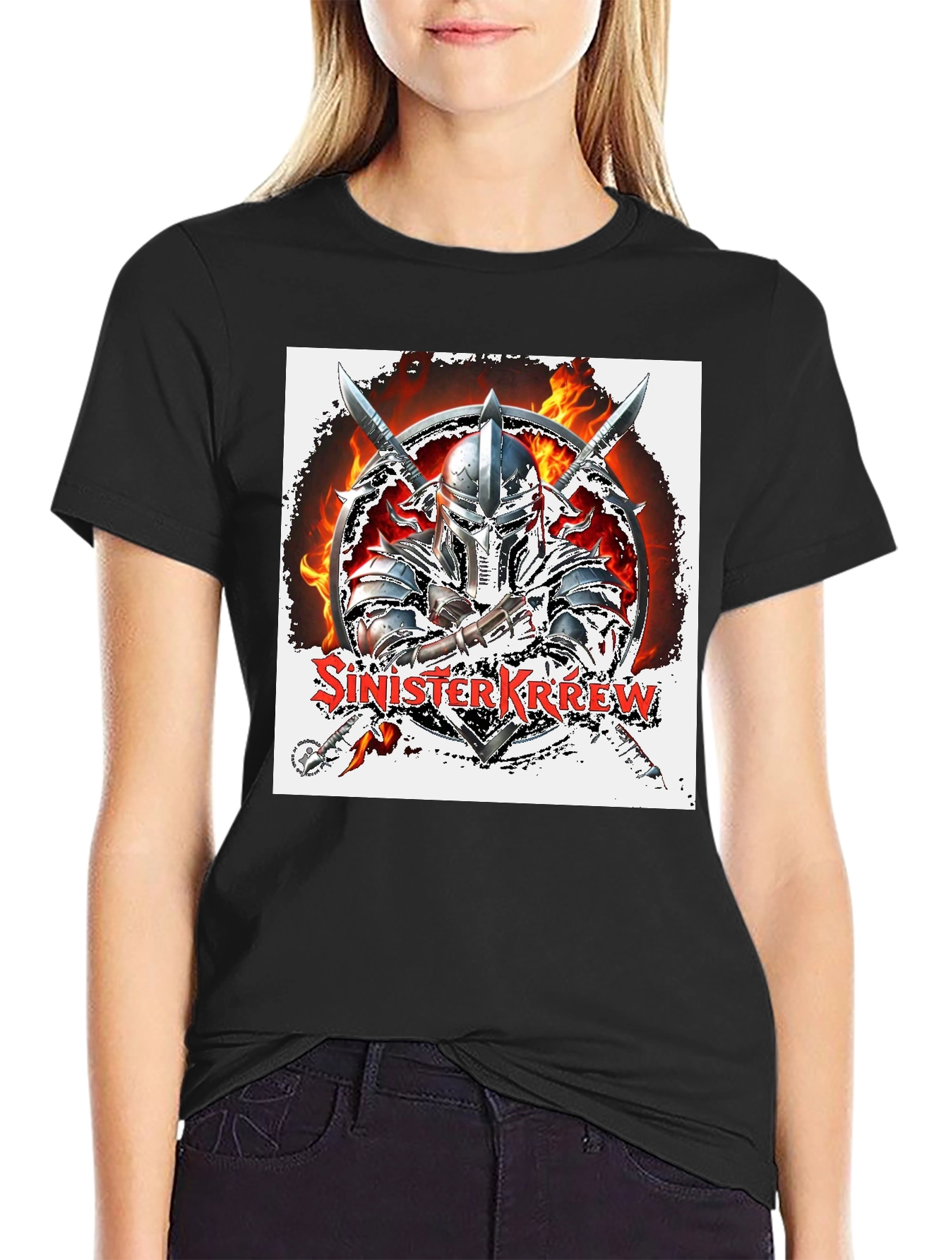 Sinister Krew Knight Graphic T-Shirt - Black Cotton Tee