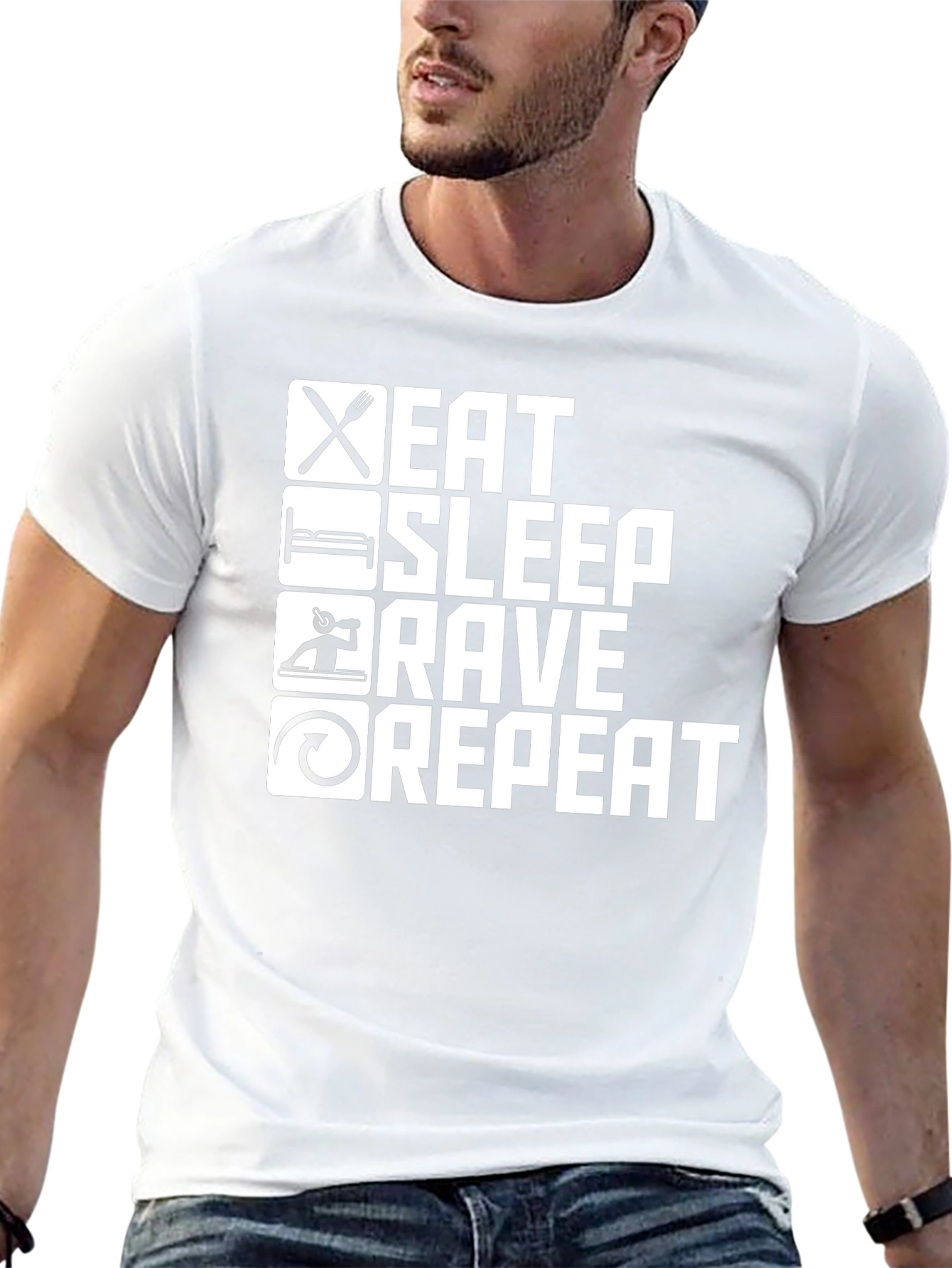 Eat Sleep Rave Repeat T-Shirt - Black