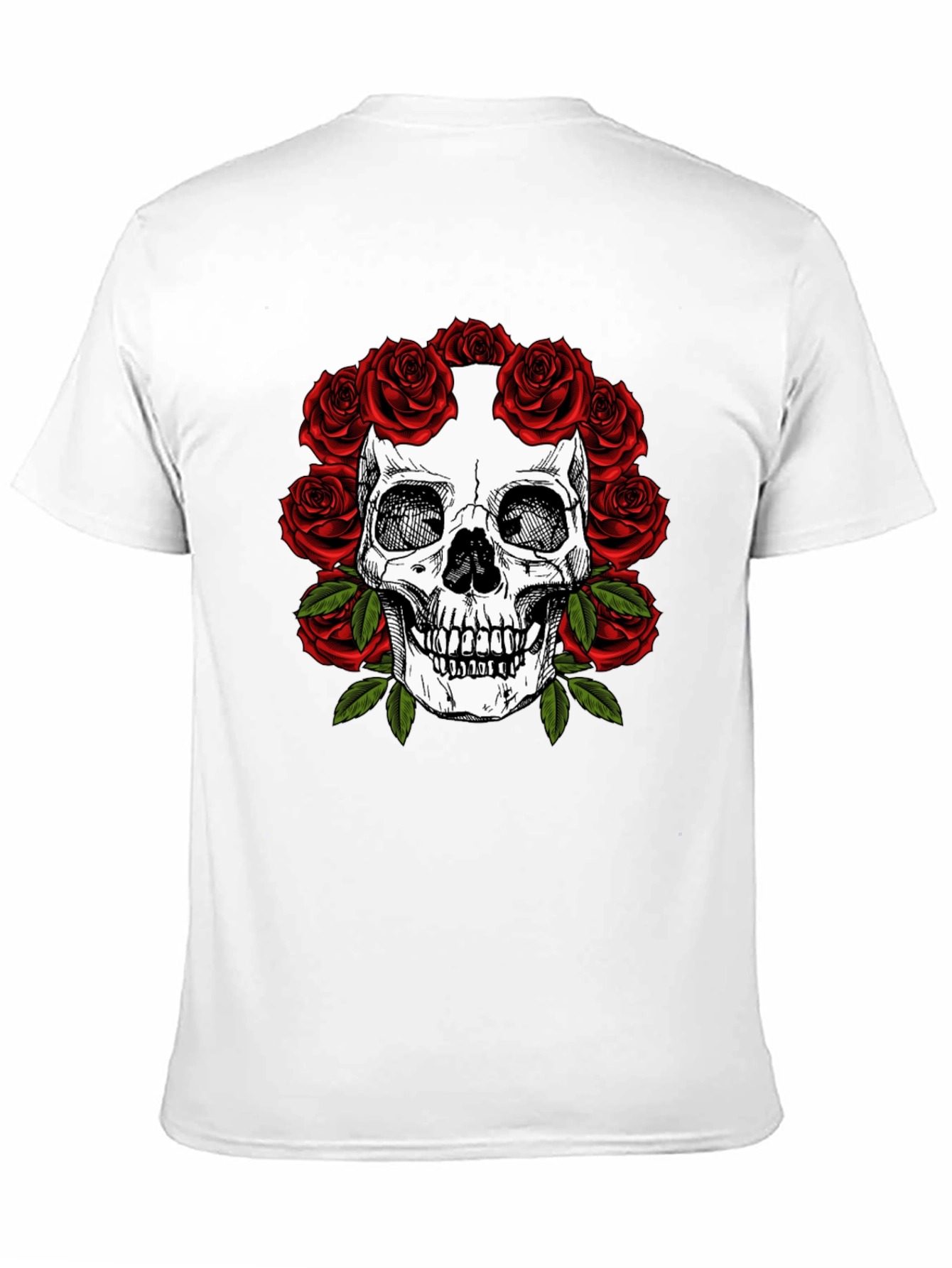 Skull & Roses Graphic Tee - Dark Aesthetic Fashion