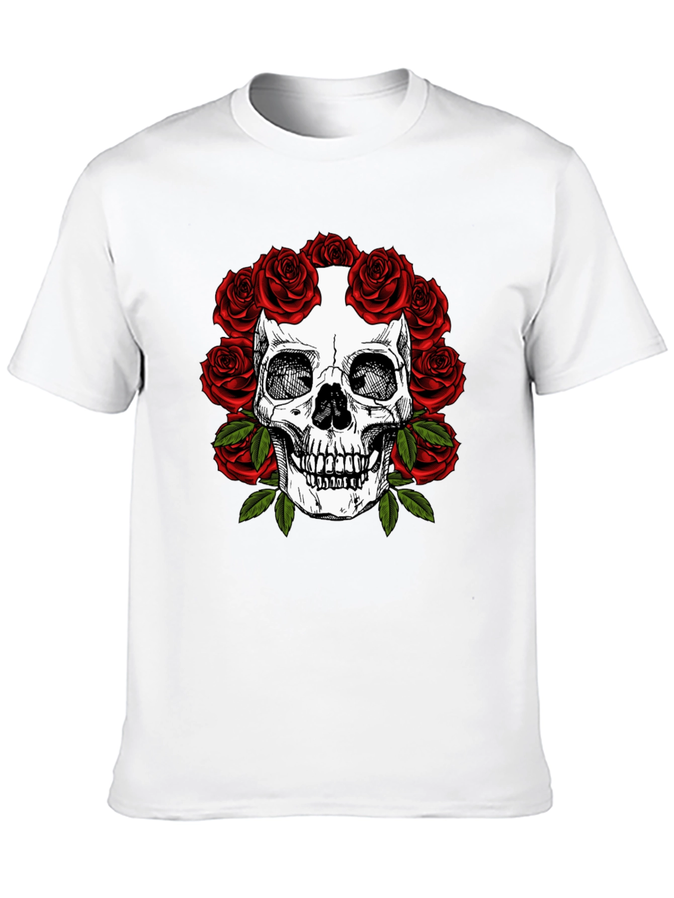 Skull & Roses Graphic Tee - Dark Aesthetic Fashion