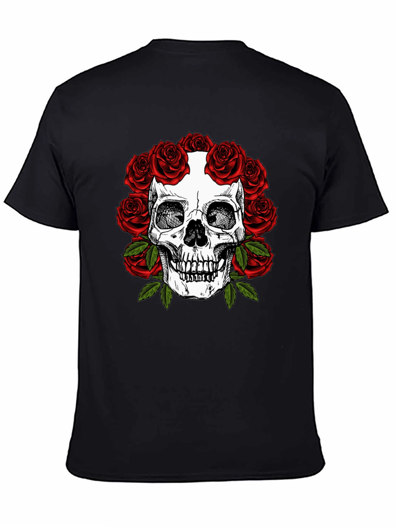 Skull & Roses Graphic Tee - Dark Aesthetic Fashion