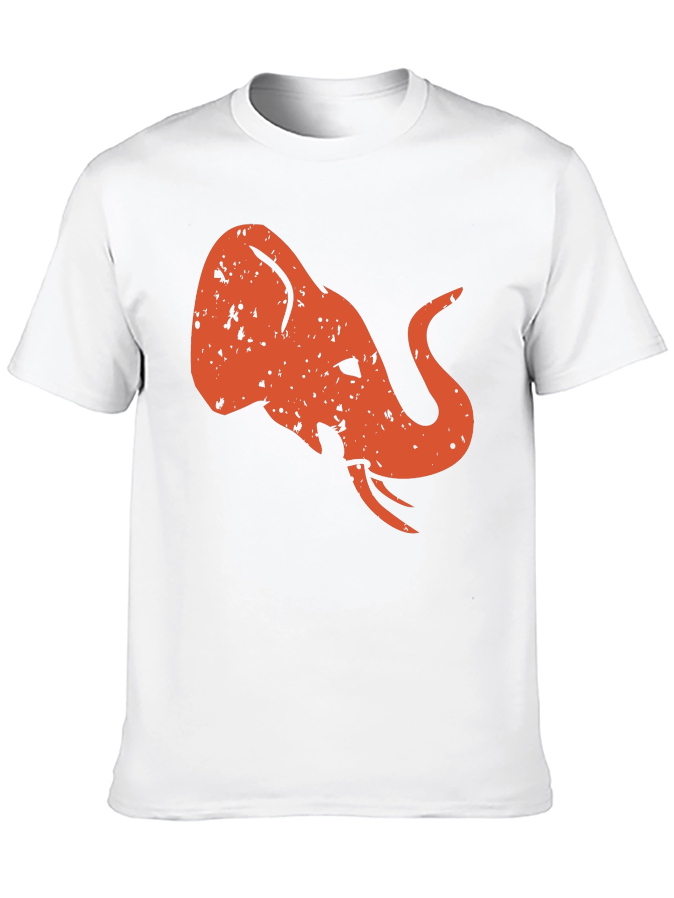 Retro Elephant Graphic Tee - Black Cotton Shirt