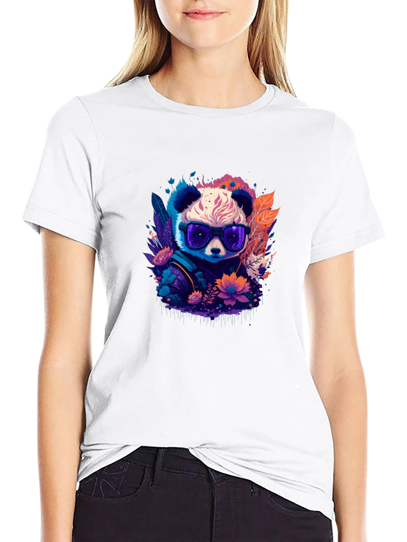 Cool Panda Graphic Tee - Black