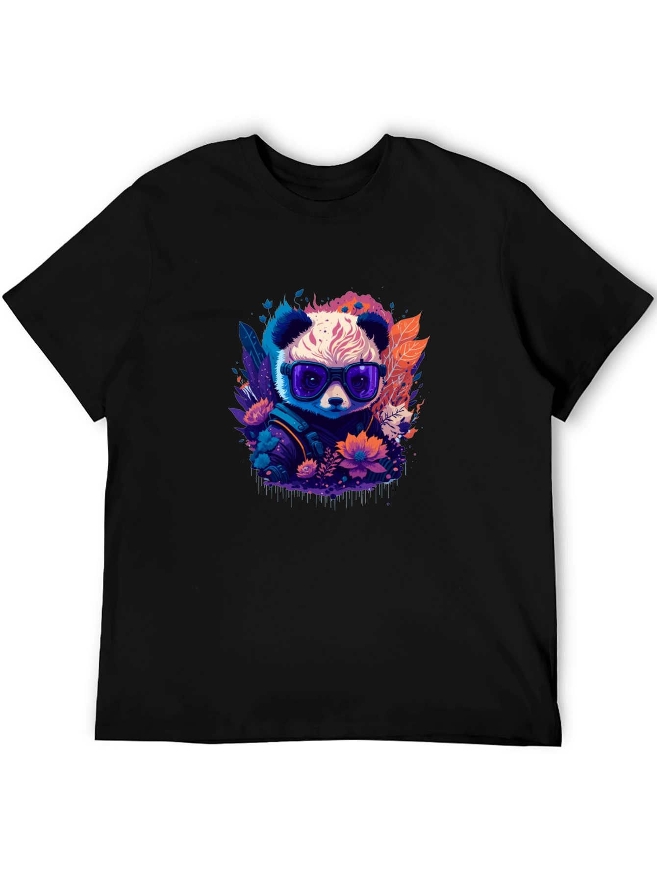 Cool Panda Graphic Tee - Black