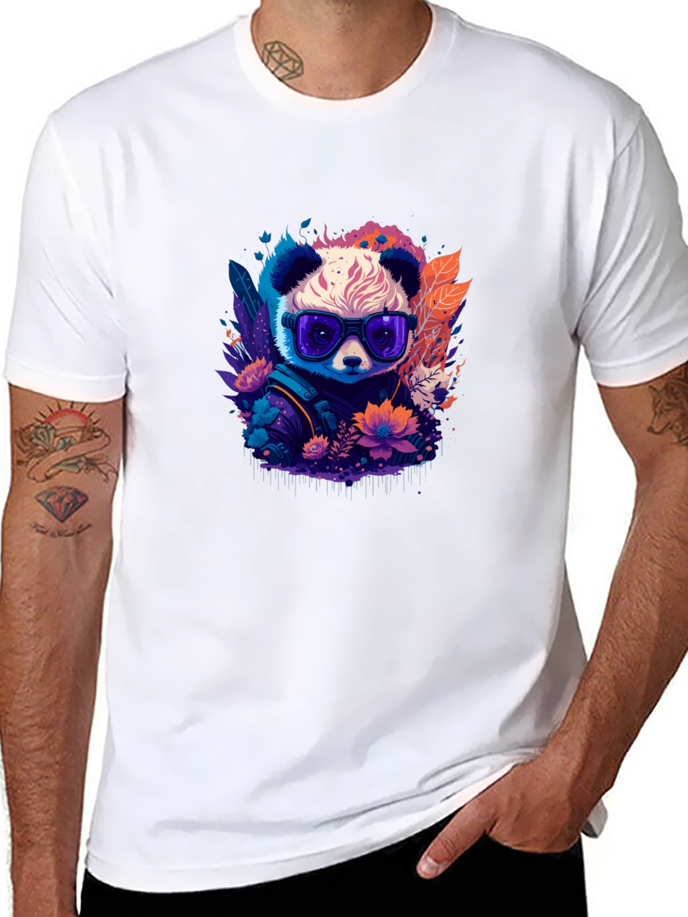 Cool Panda Graphic Tee - Black