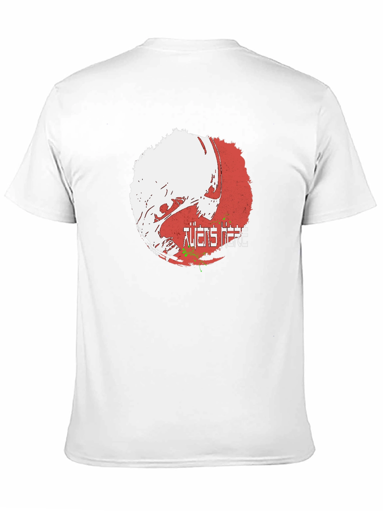 Aliens Here Black T-Shirt - Unique Design