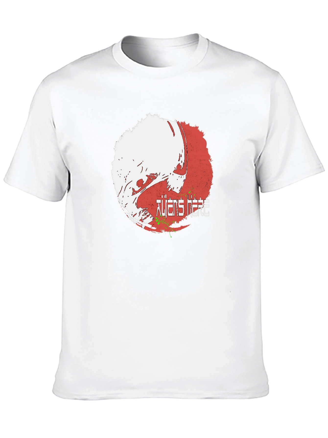 Aliens Here Black T-Shirt - Unique Design