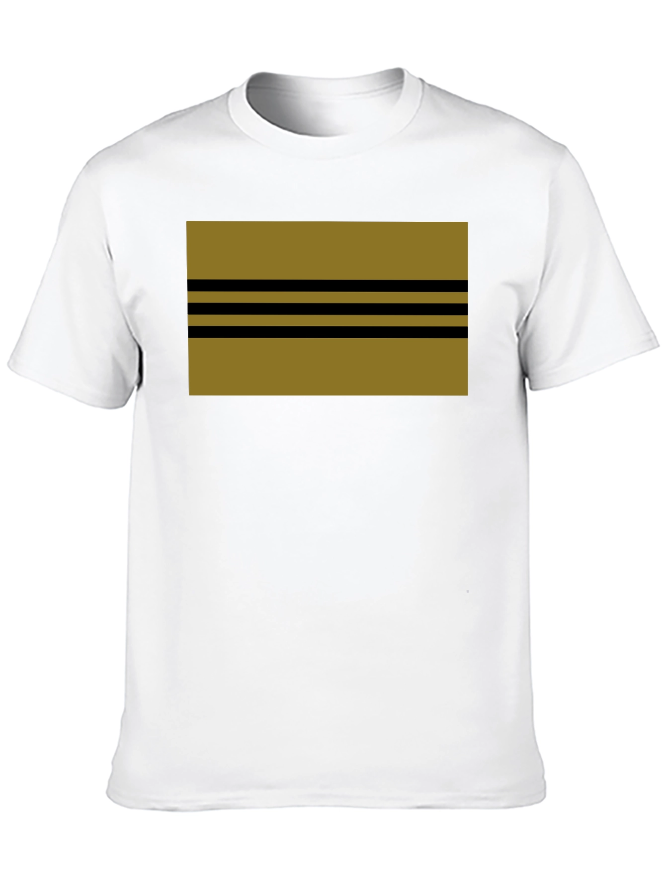 Striped Graphic Tee - Black Cotton Blend