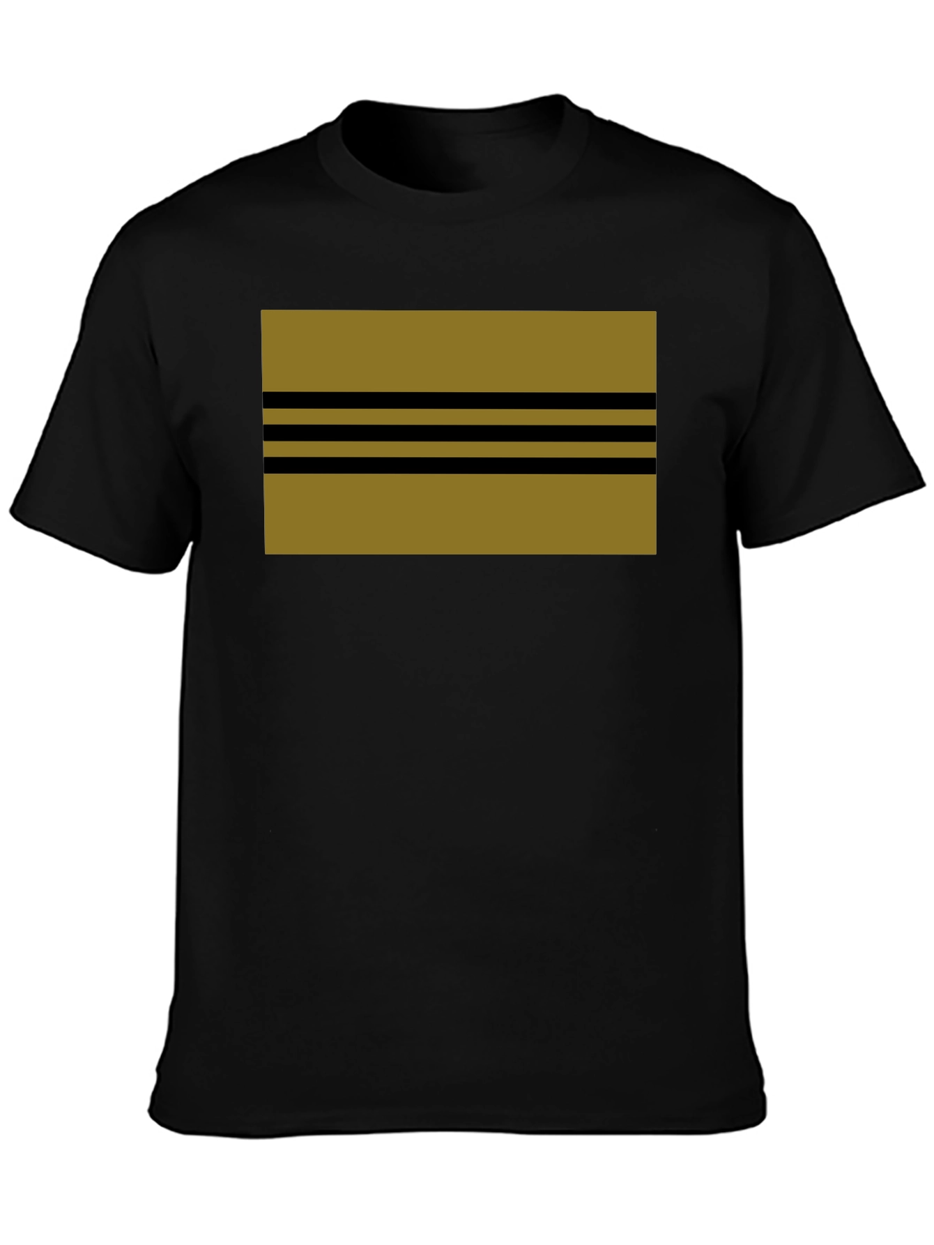 Striped Graphic Tee - Black Cotton Blend