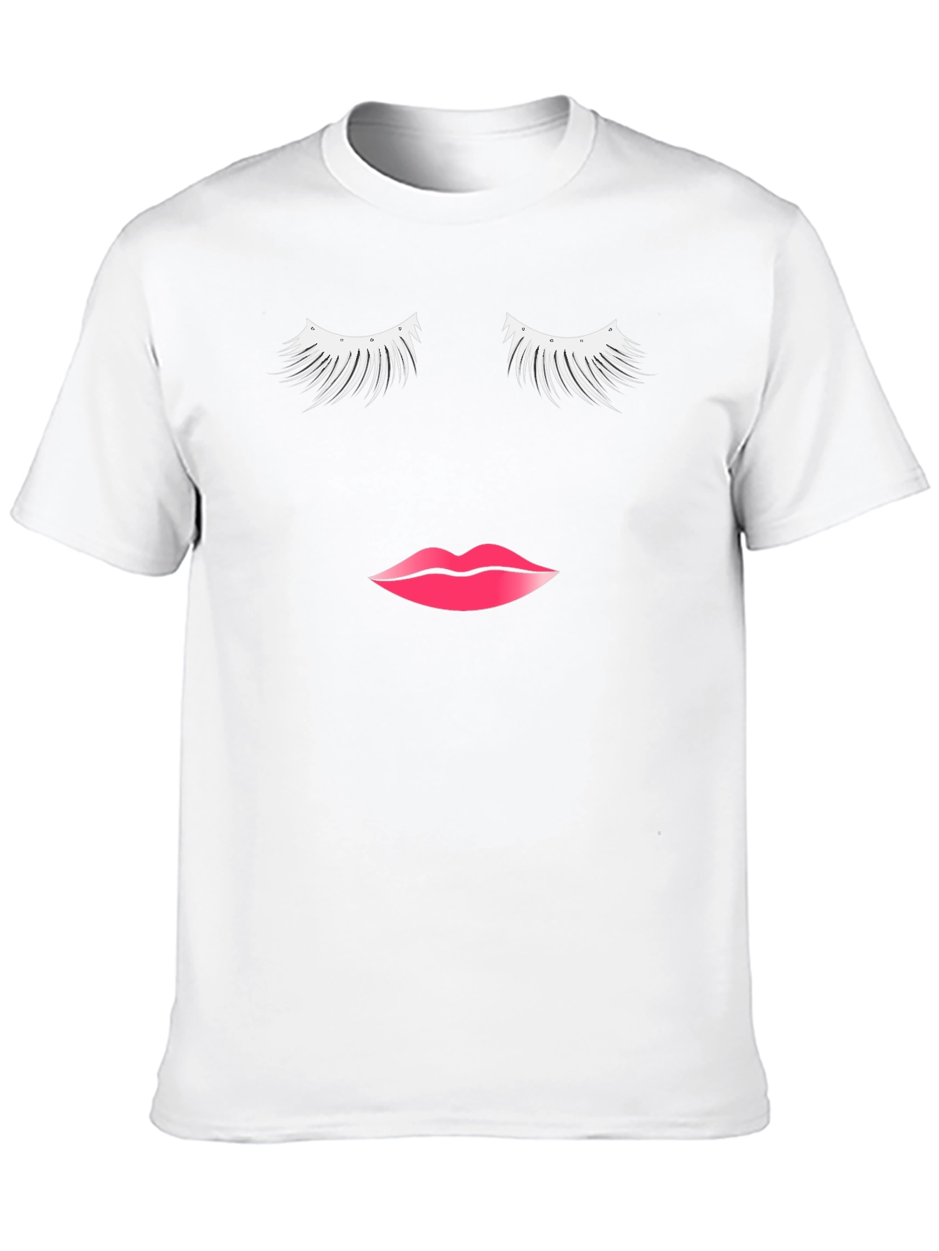 Eyelash & Lips Graphic Tee - Stylish Black T-Shirt