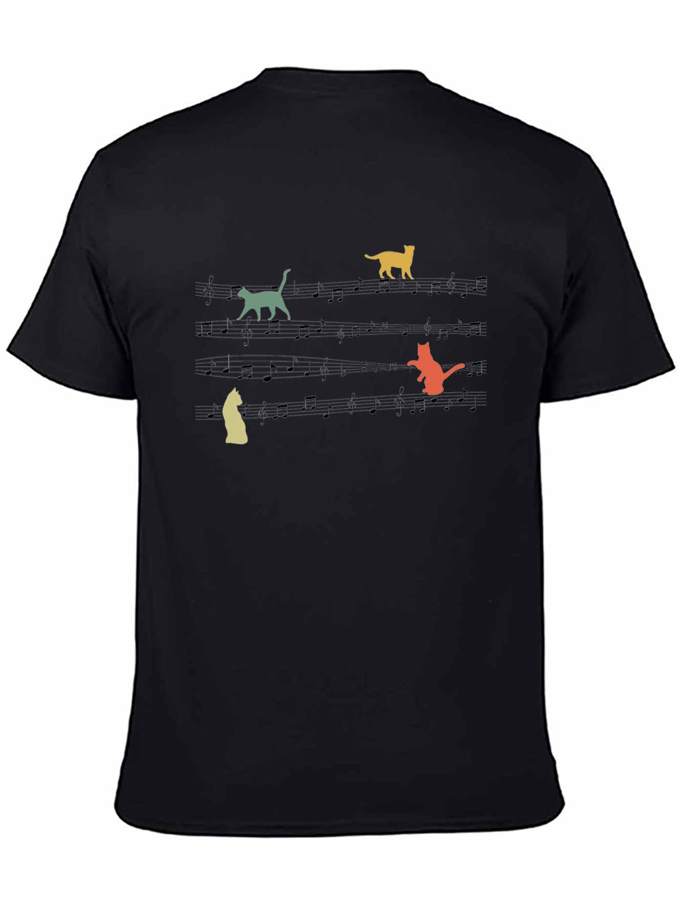 Musical Cats Graphic Tee - Black
