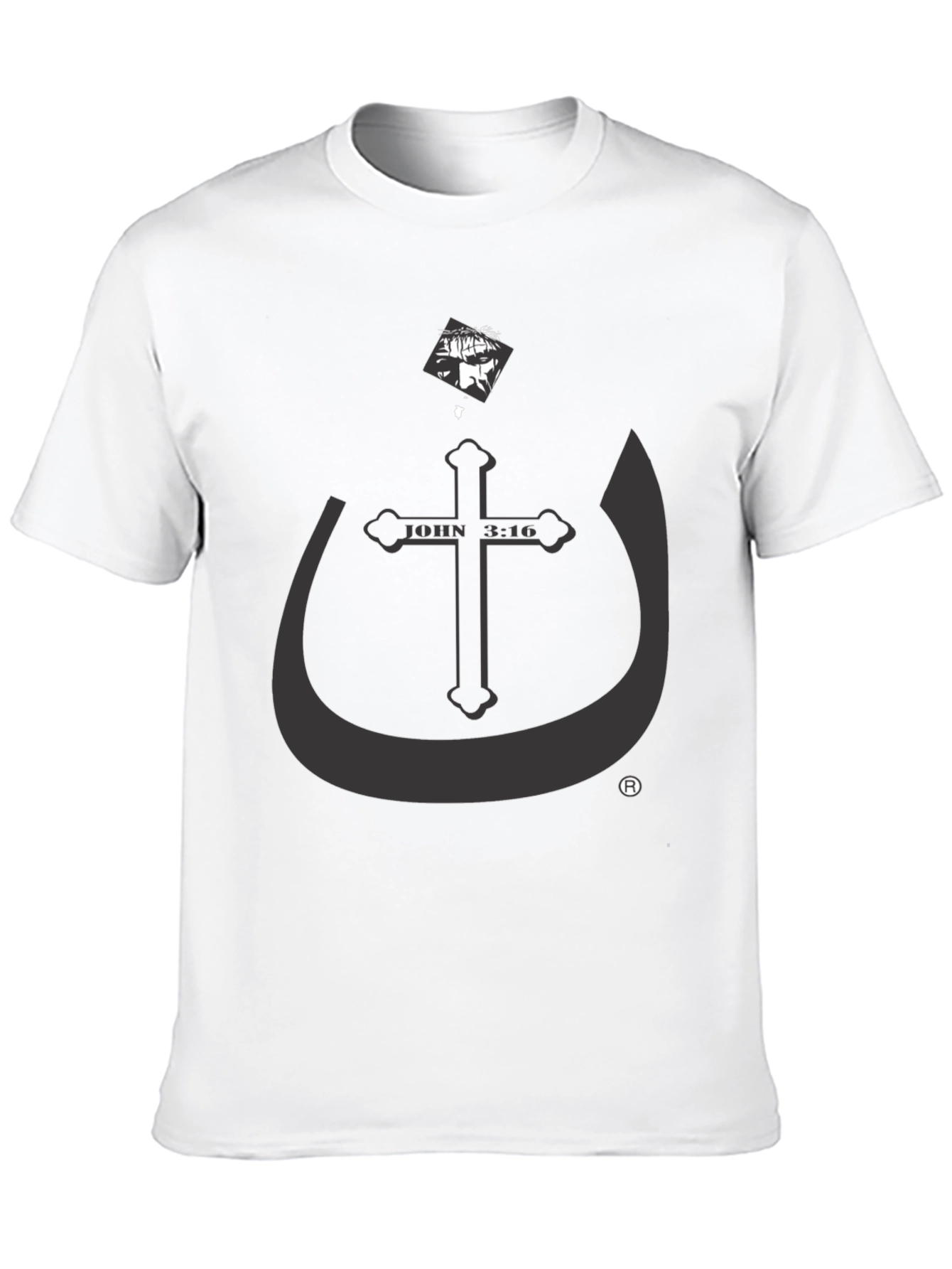 John 3:16 Graphic Tee - Black Cotton Blend