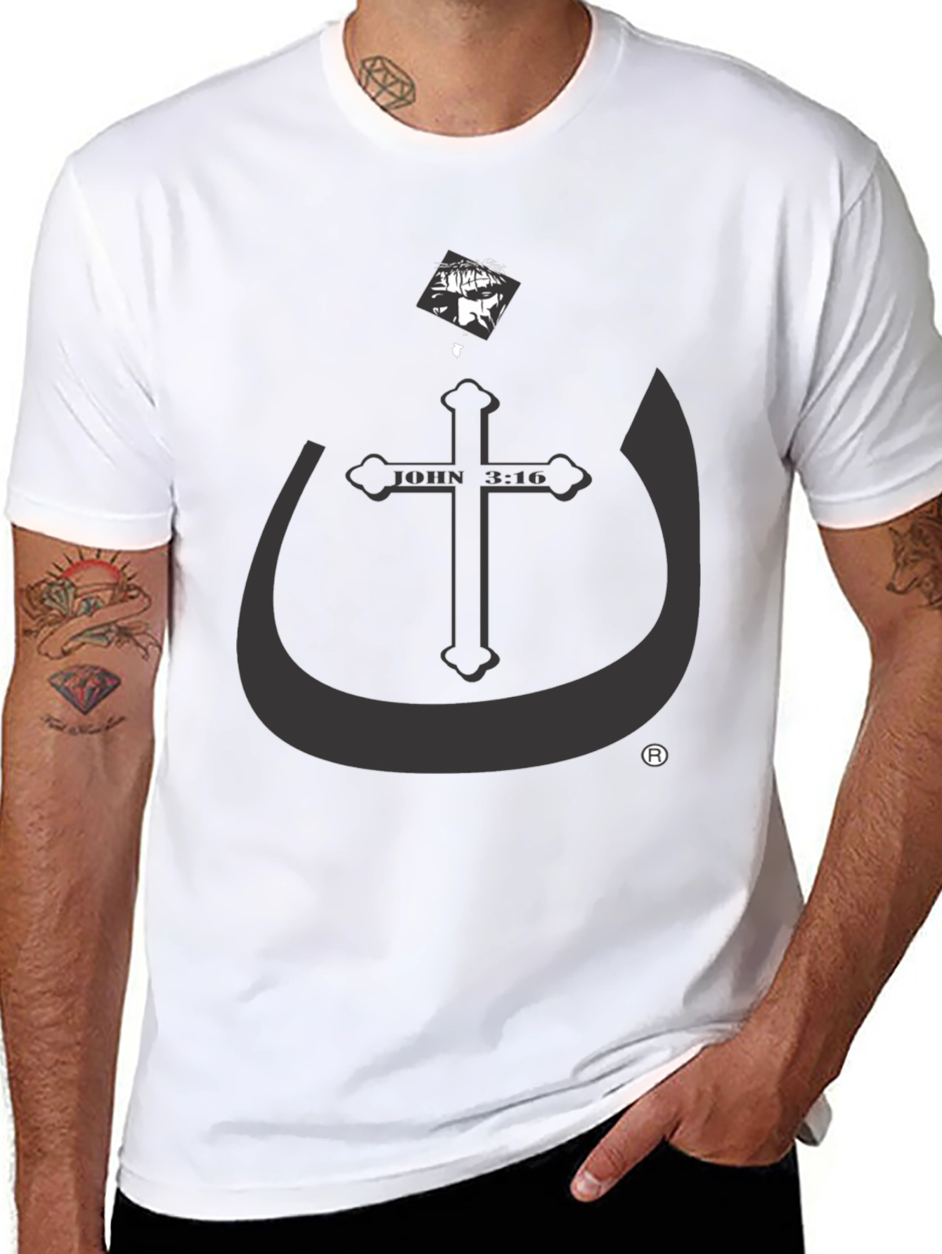 John 3:16 Graphic Tee - Black Cotton Blend